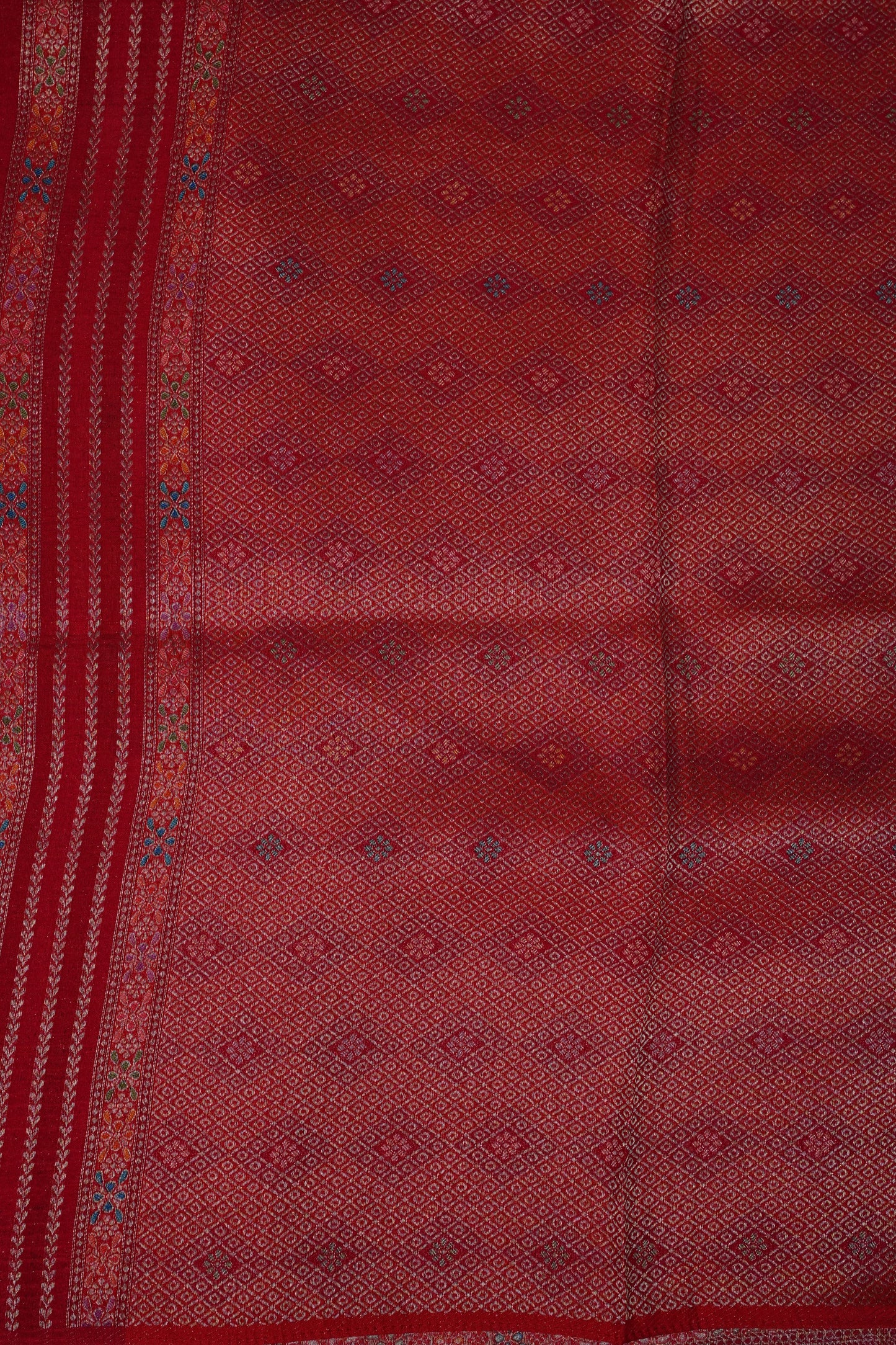 Kashmiri Pashmina Mellow Tissue Saree - Red