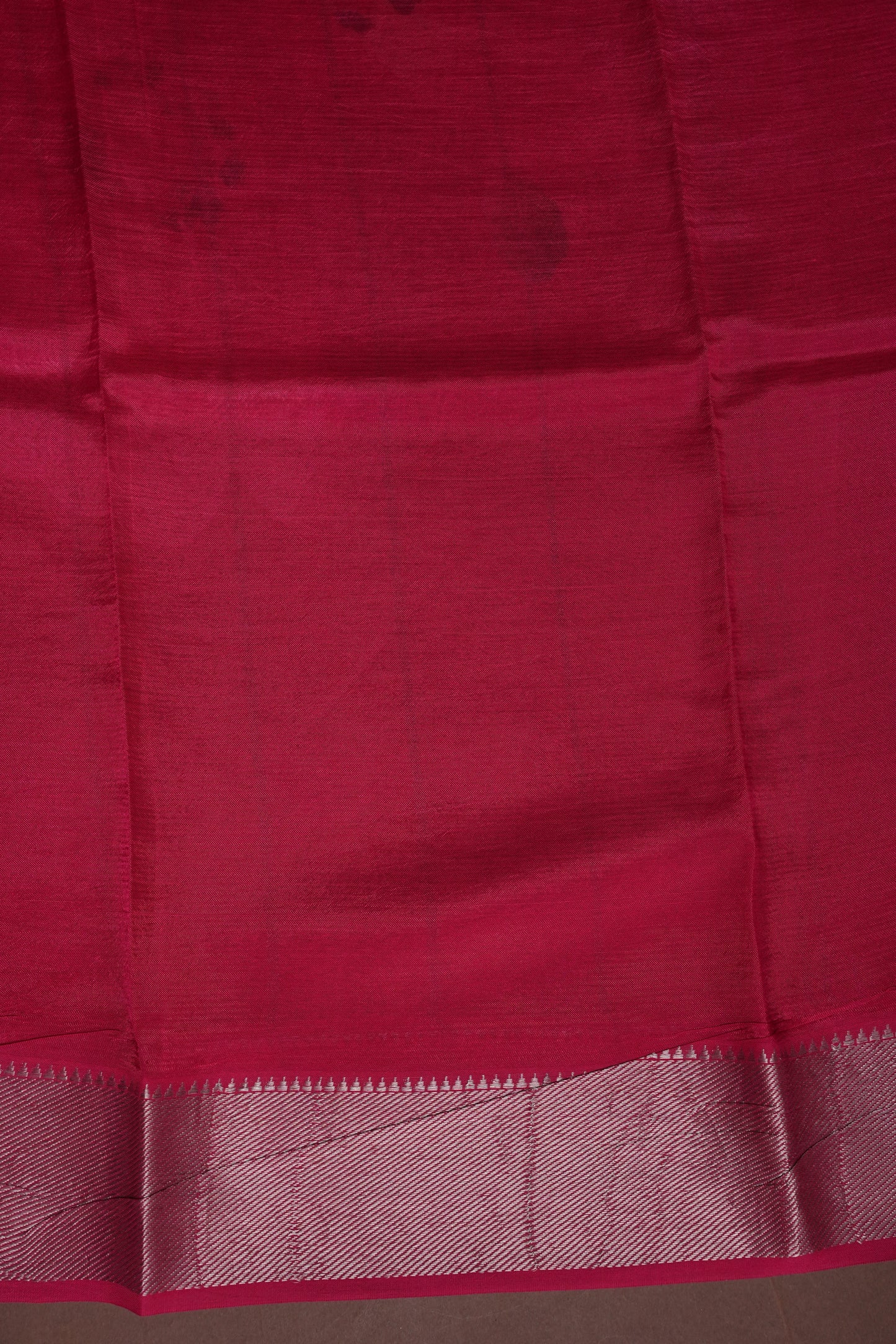 Mangalagiri Printed Silk Saree - Yellow & Rani Pink