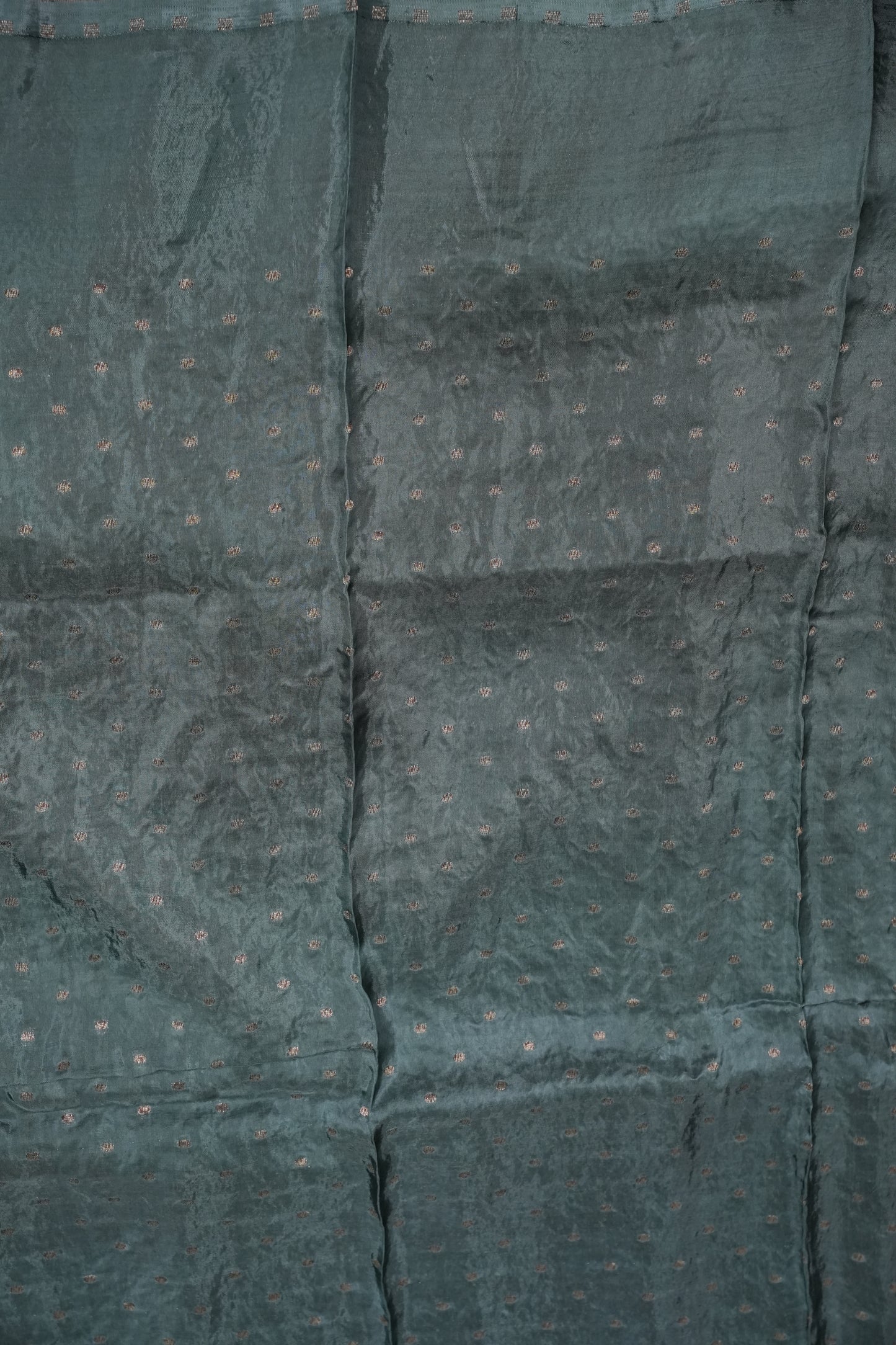 Khaddi Georgette Crepe Silk Saree with Antique Border – Blue Grey