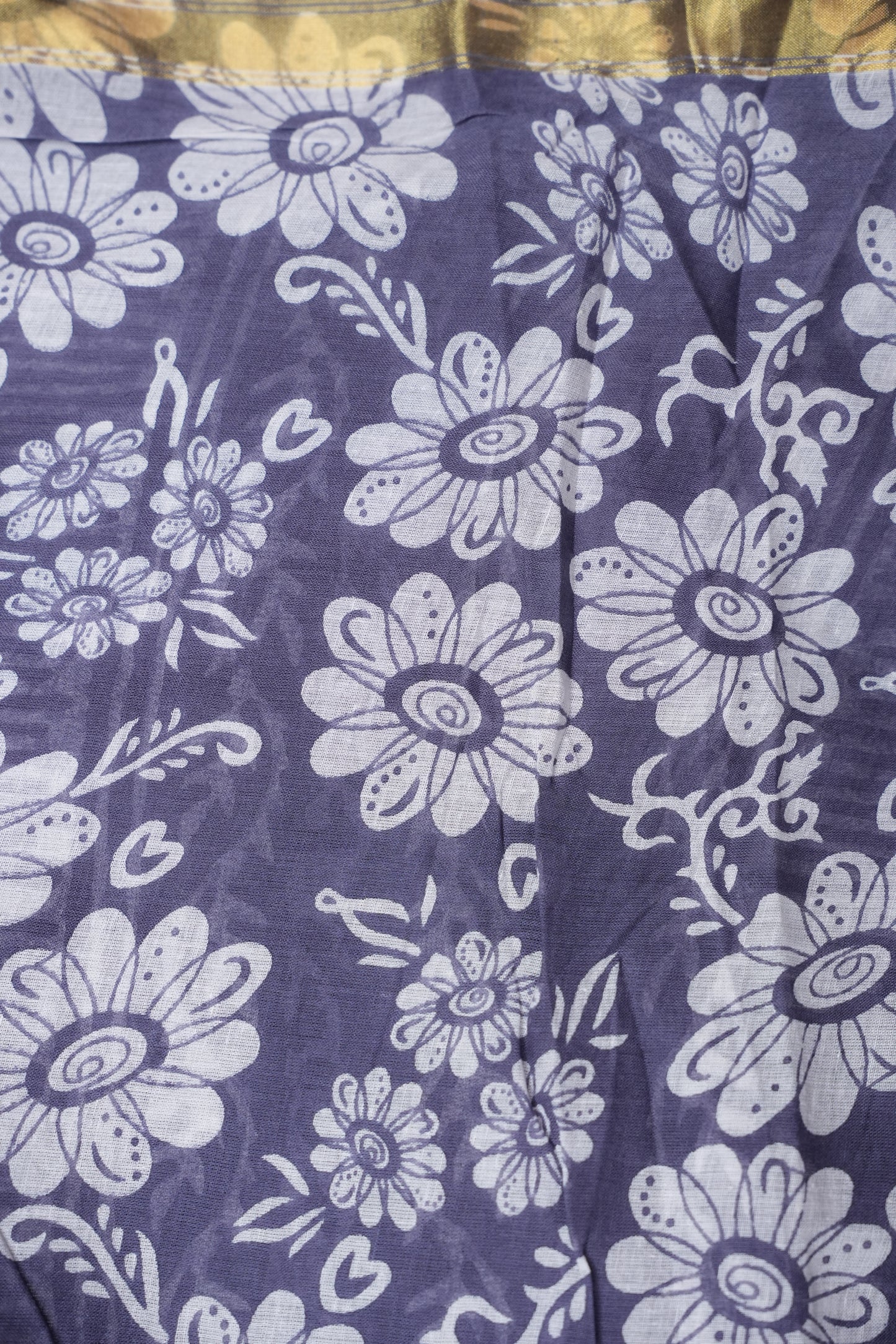 Mul Mul Cotton Ajrak Print Saree - Grey