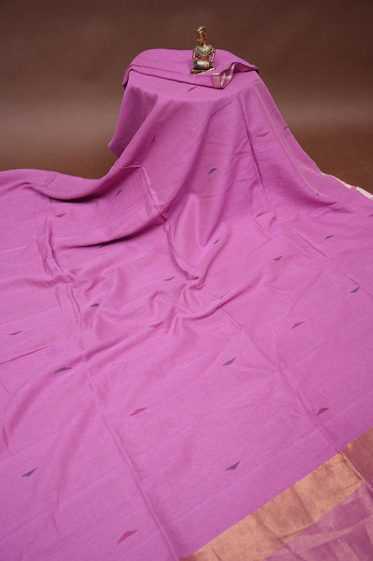 Soft Cotton Saree - Soft Pink