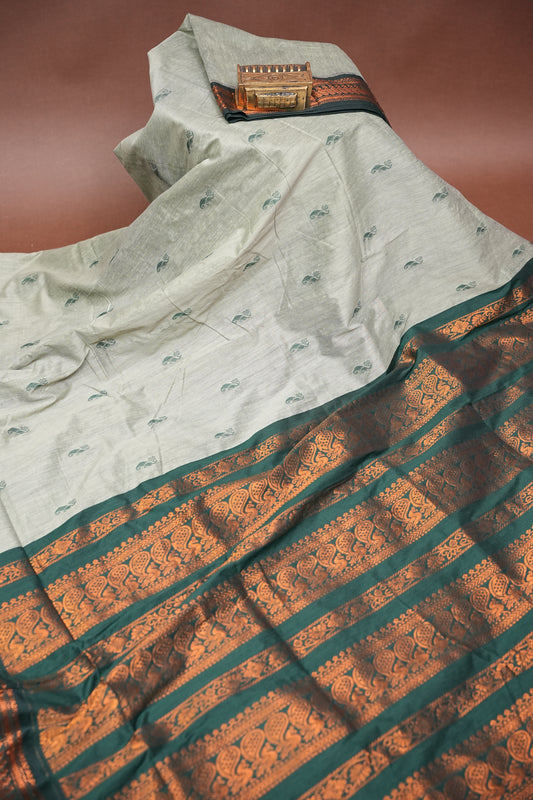 Kalyani Cotton Silk Saree - Grey