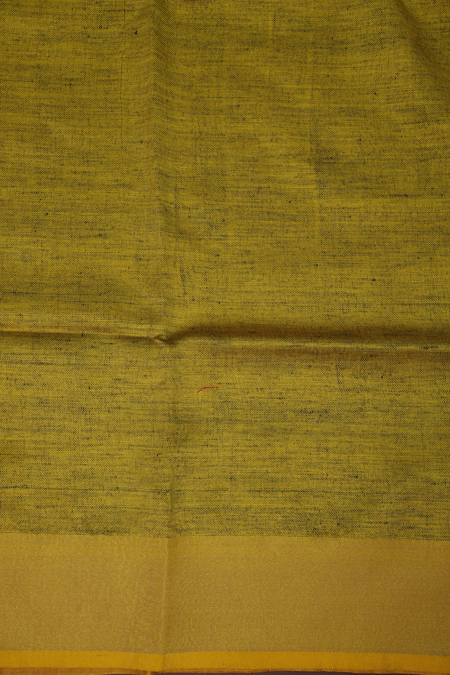 Pure Linen Saree with Tassles - Maroon & Mustard Yellow