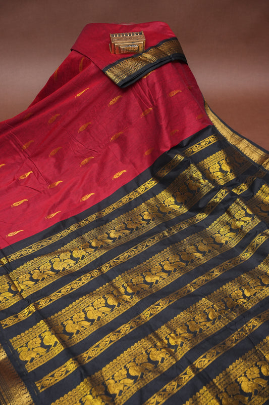 Kalyani Cotton Silk Saree - Red