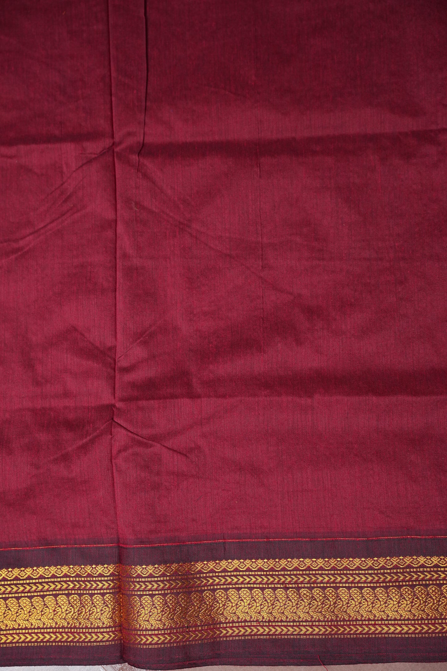 Kalyani Cotton Silk Saree - Orange & Maroon