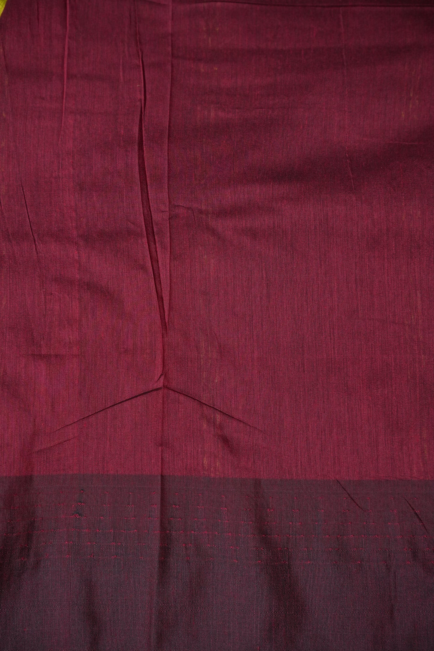 Temple Border Silk Cotton Saree - Green and Maroon