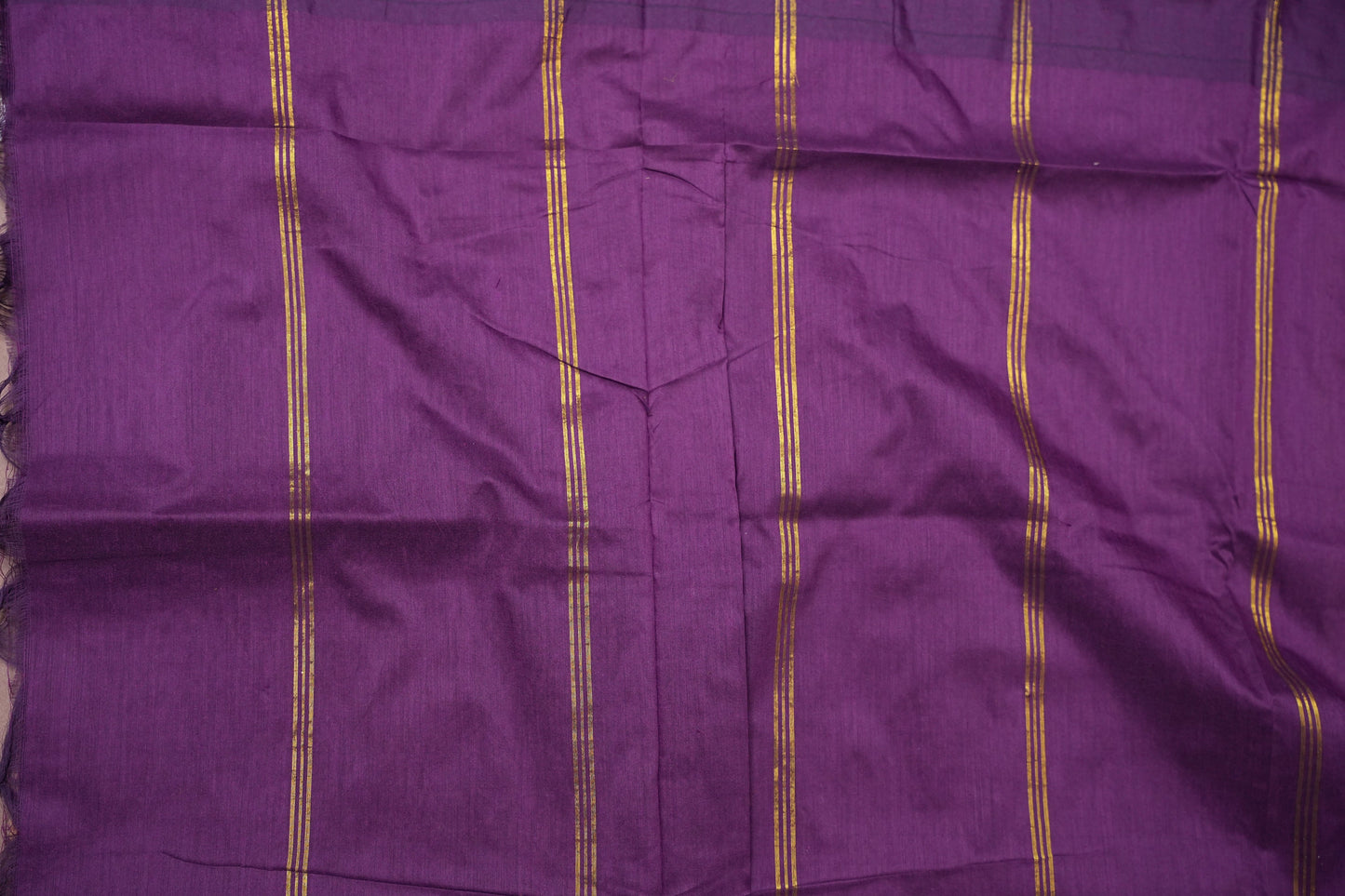Temple Border Silk Cotton Saree - Peach and Purple