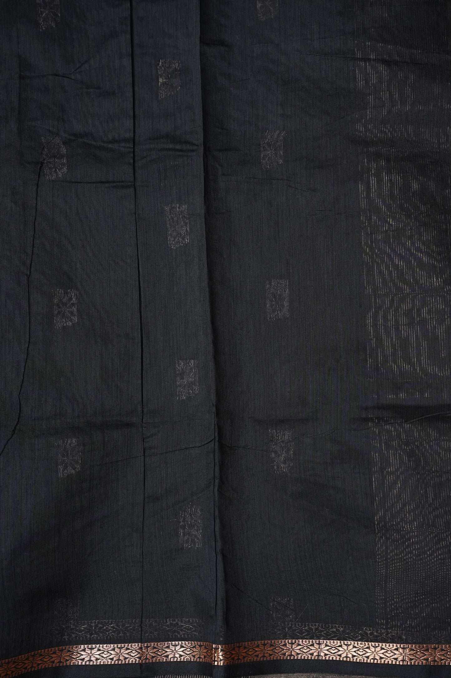 Maheshwari Silk Cotton Saree - Grey and Black