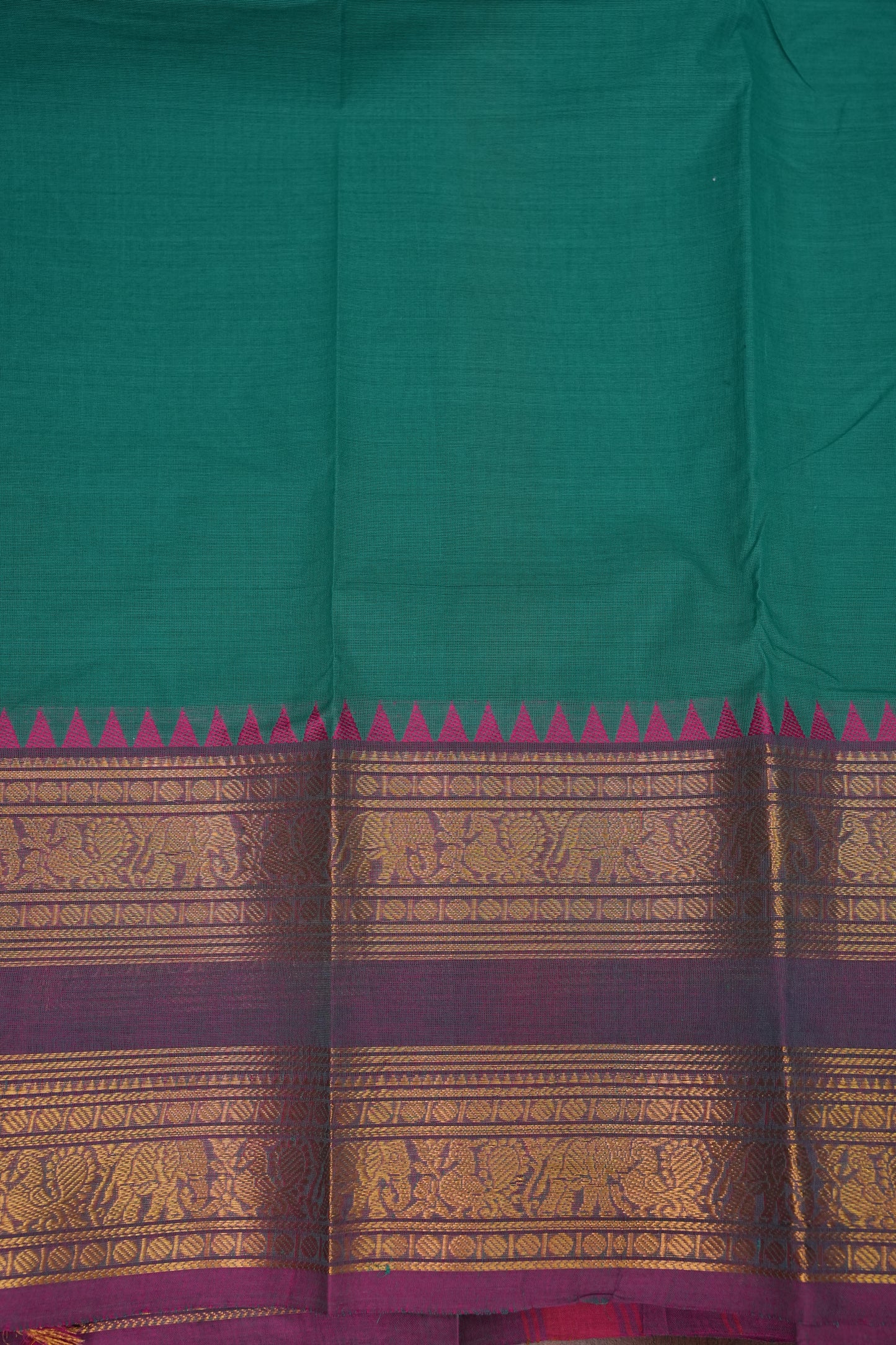 Kanchi Cotton Sarees - Turquoise Green
