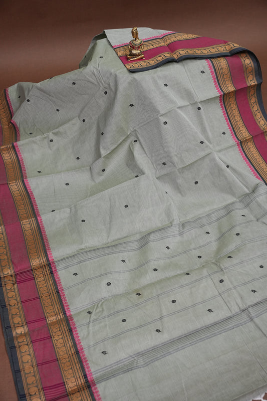 Kanchi Cotton Sarees - Grey