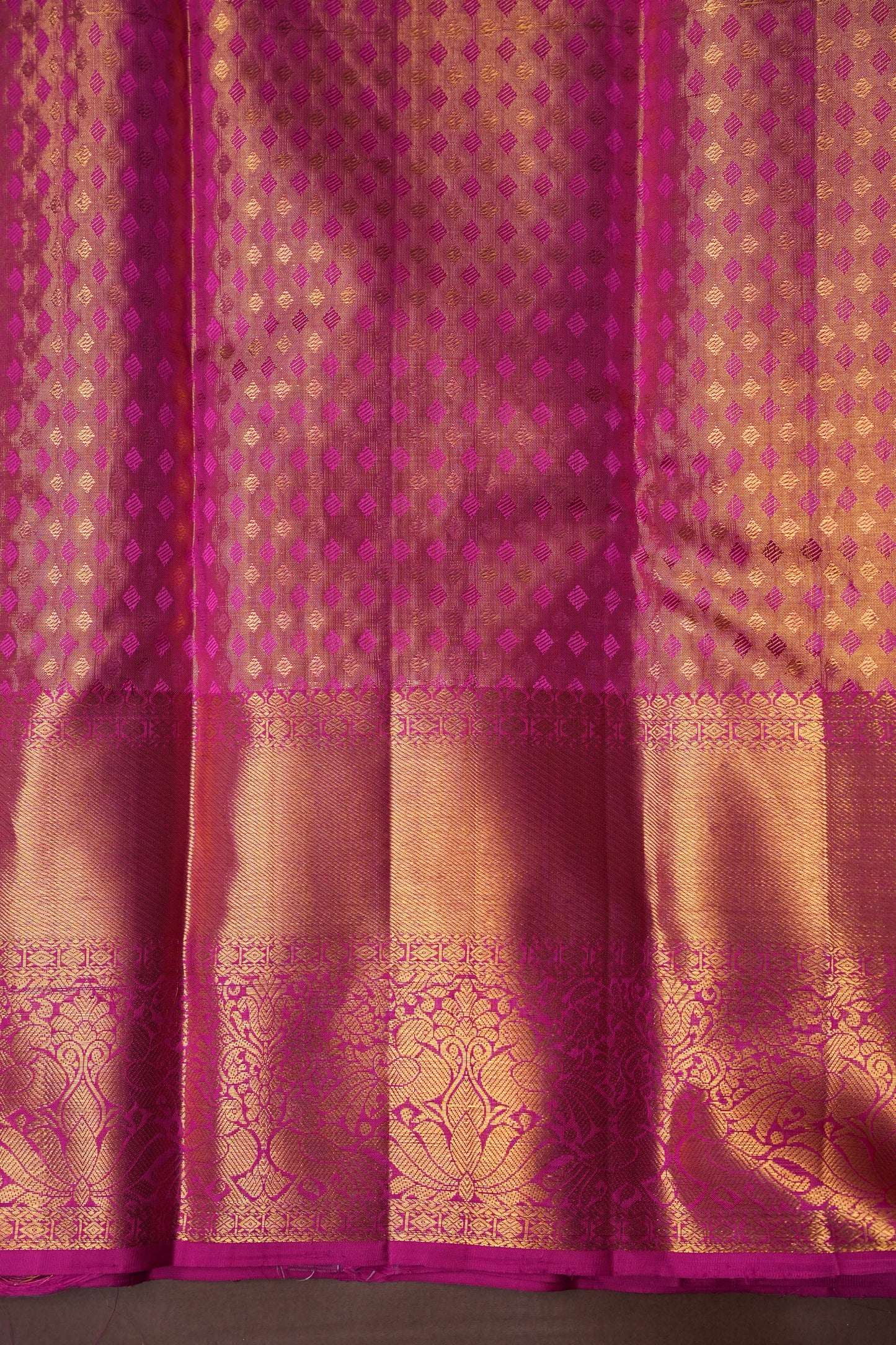 Ivory & Pink Pure Tissue Kanchipuram Silk Saree|Silk Mark Certified