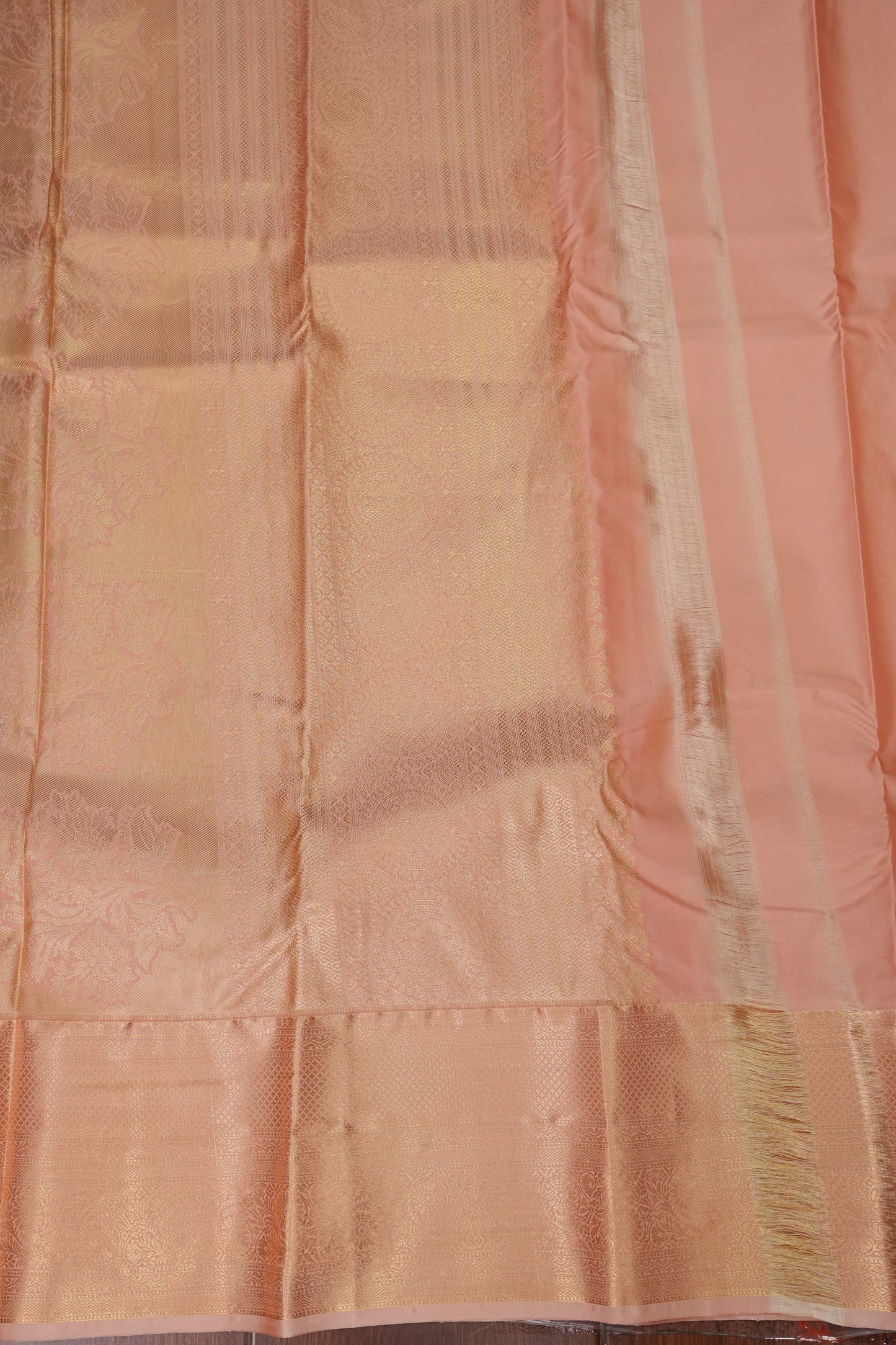 Kanchivaram Semi Silk Saree - Royal Blue with Baby Pink