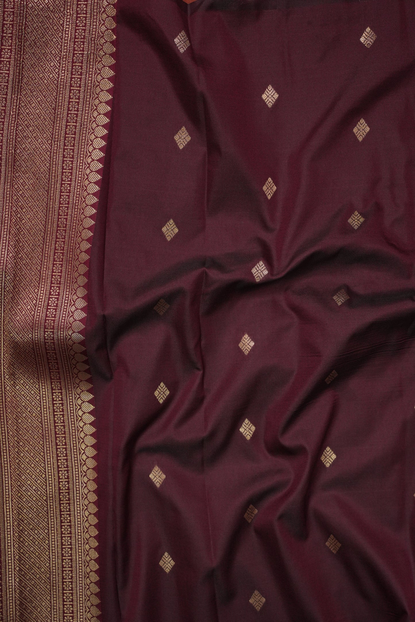 Kanchivaram Semi Silk Saree - Rust with Maroon