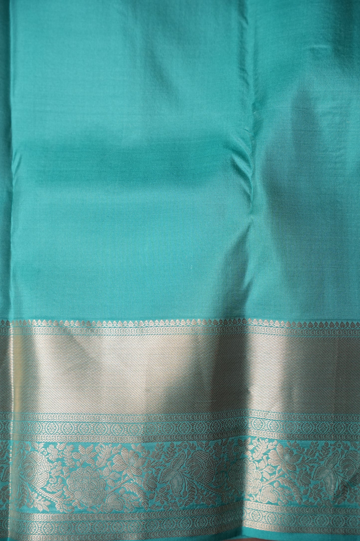 Soft Aqua Blue Pure Kanchipuram Brocade Silk Saree|Silk Mark Certified
