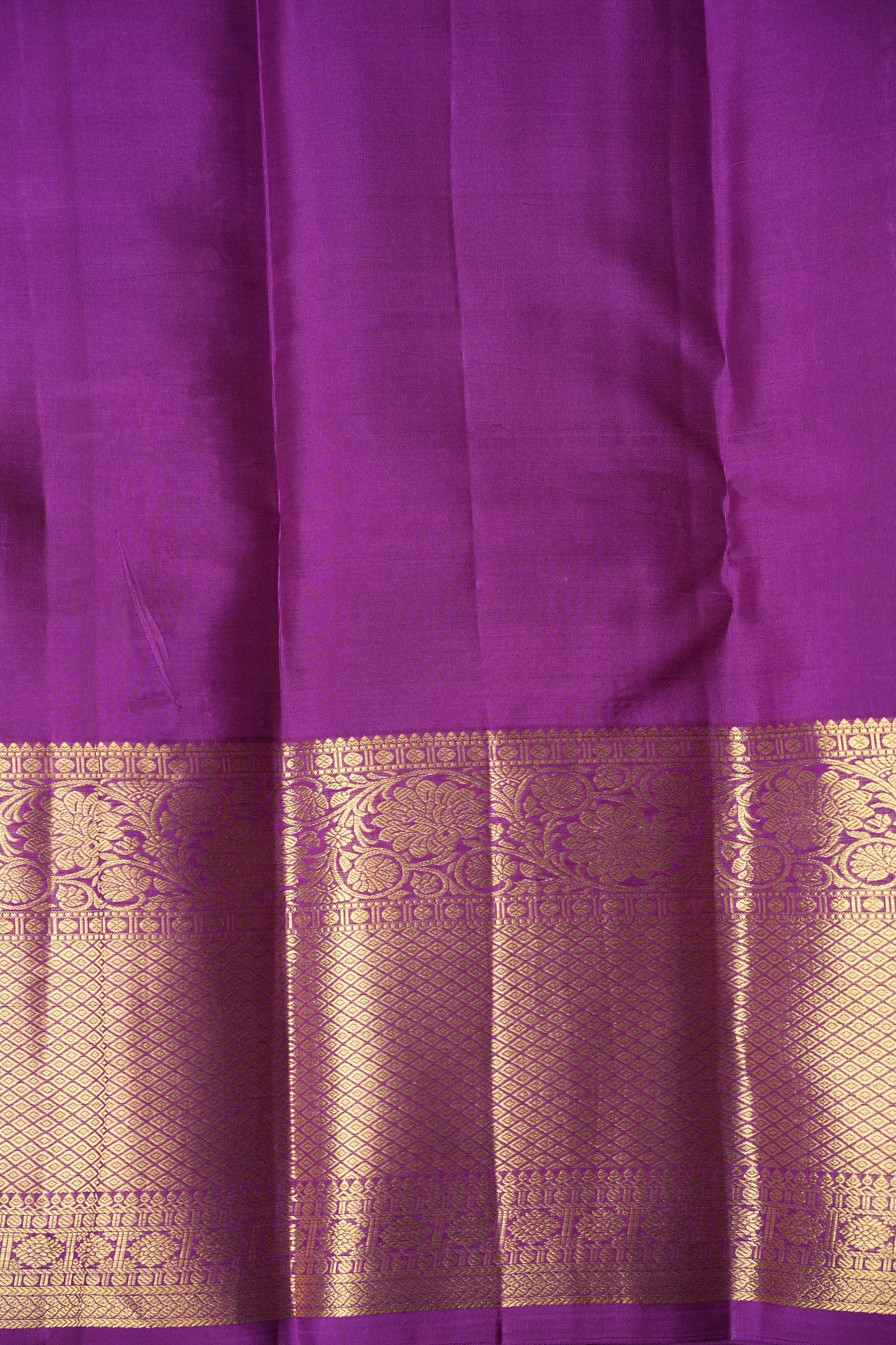 Bright Parrot Green & Purple Pure Kanchipuram Brocade Silk Saree|Silk Mark Certified