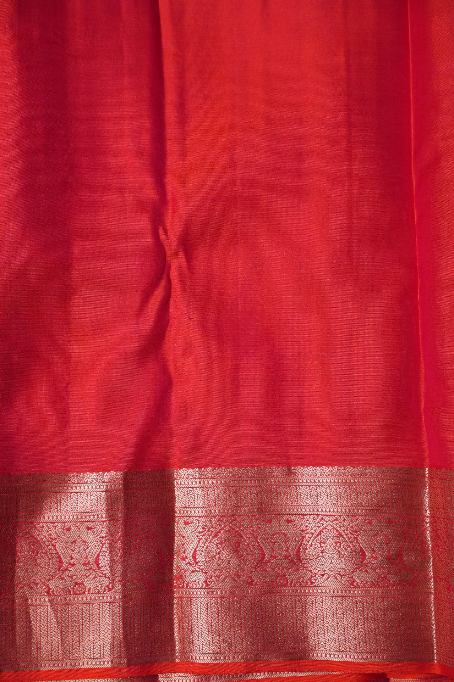 Orange Pure Kanchipuram Brocade Silk Saree|Silk Mark Certified