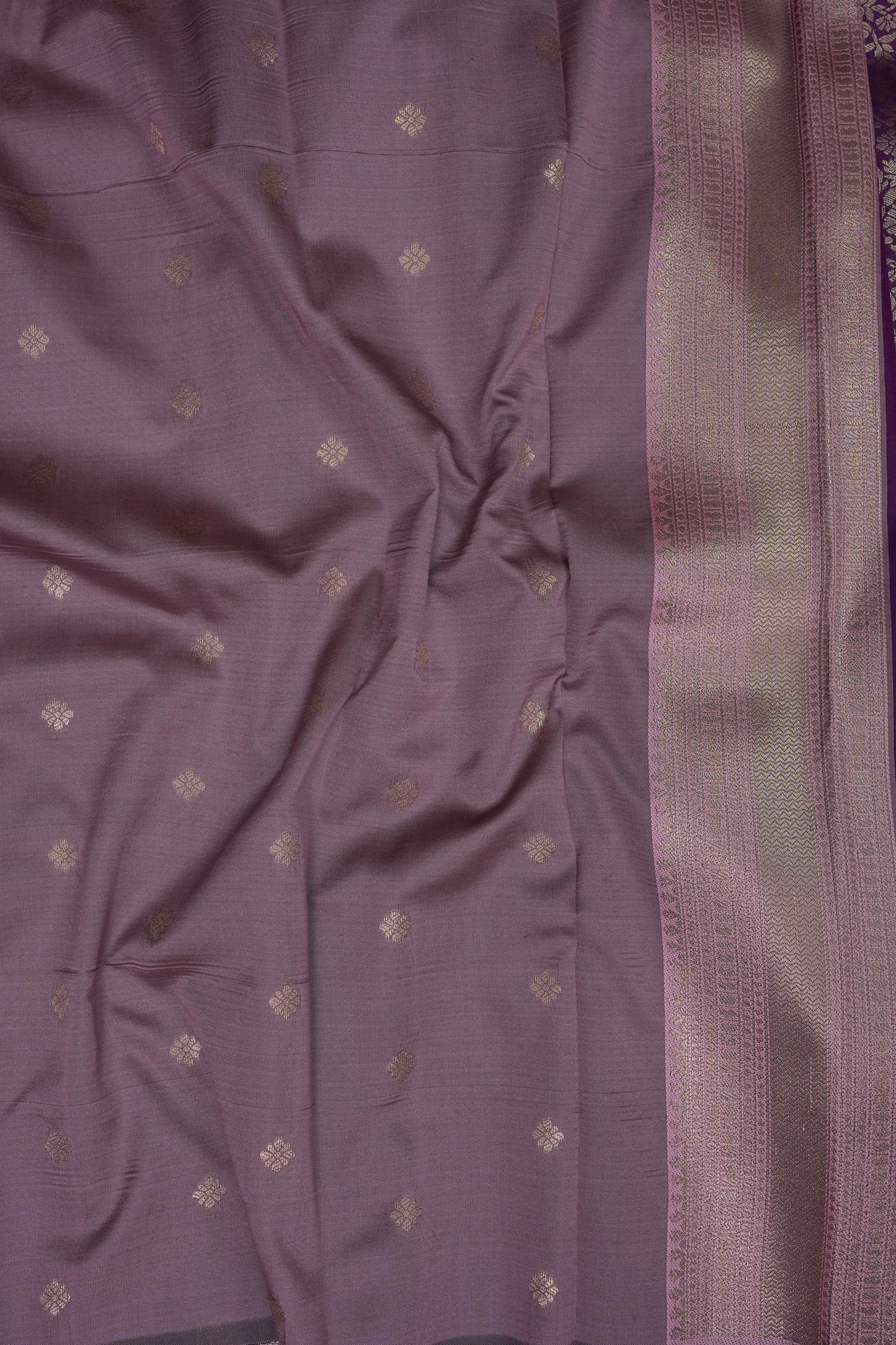 Kanchivaram Semi Silk Saree - Wine with Baby Pink