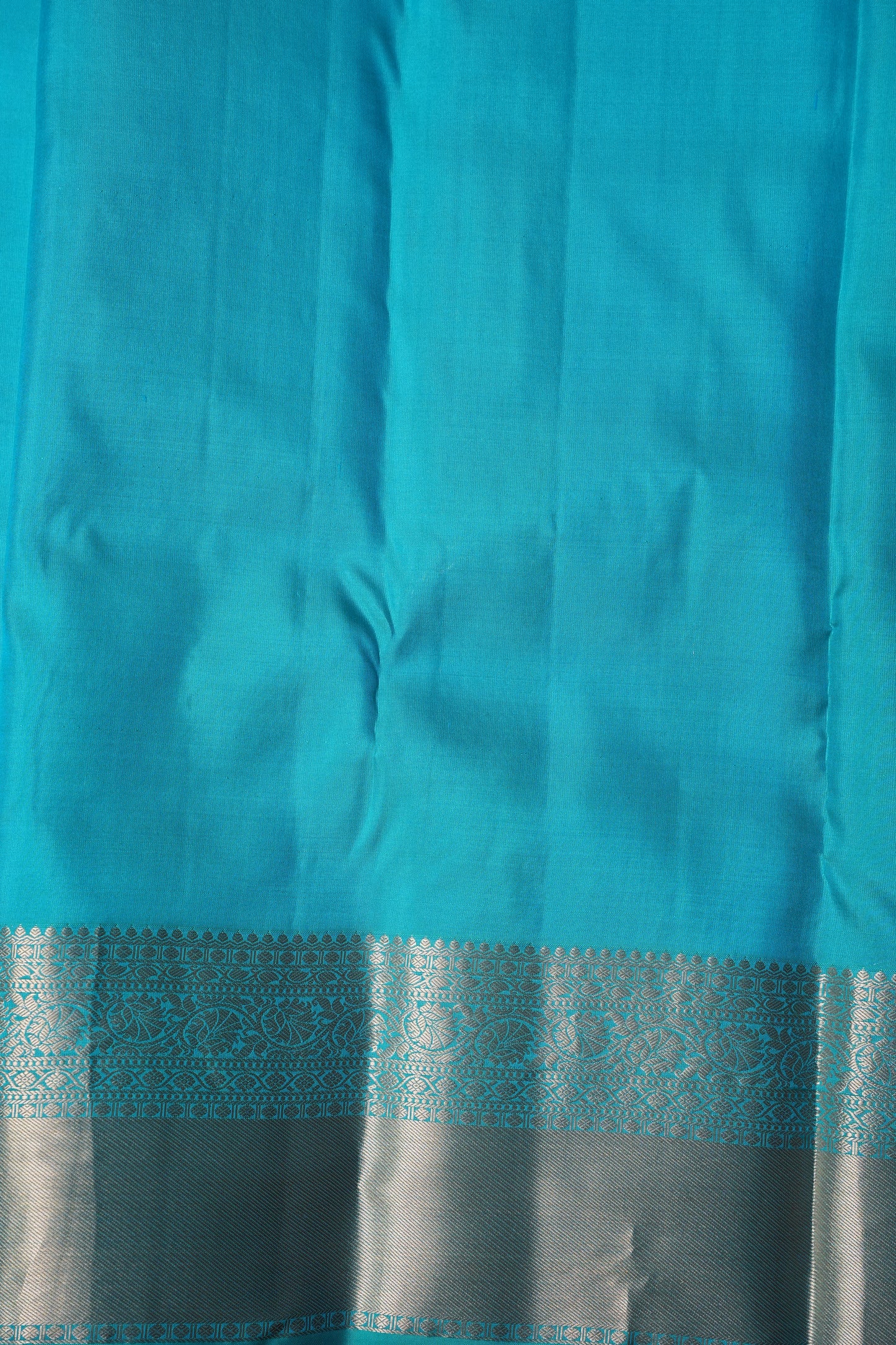 Turquoise Blue Pure Kanchipuram Brocade Silk Saree|Silk Mark Certified