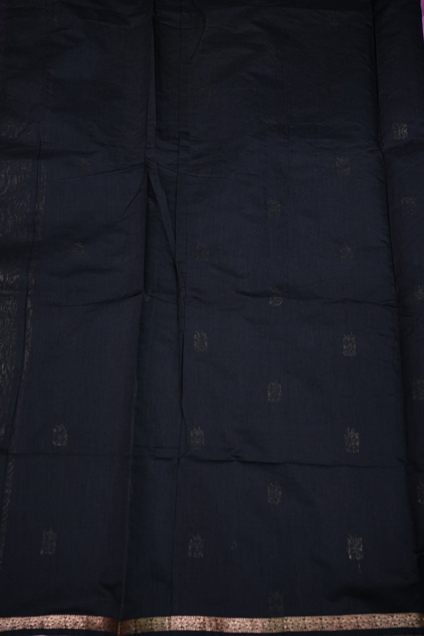 Maheshwari Silk Cotton Saree | Black With Pink