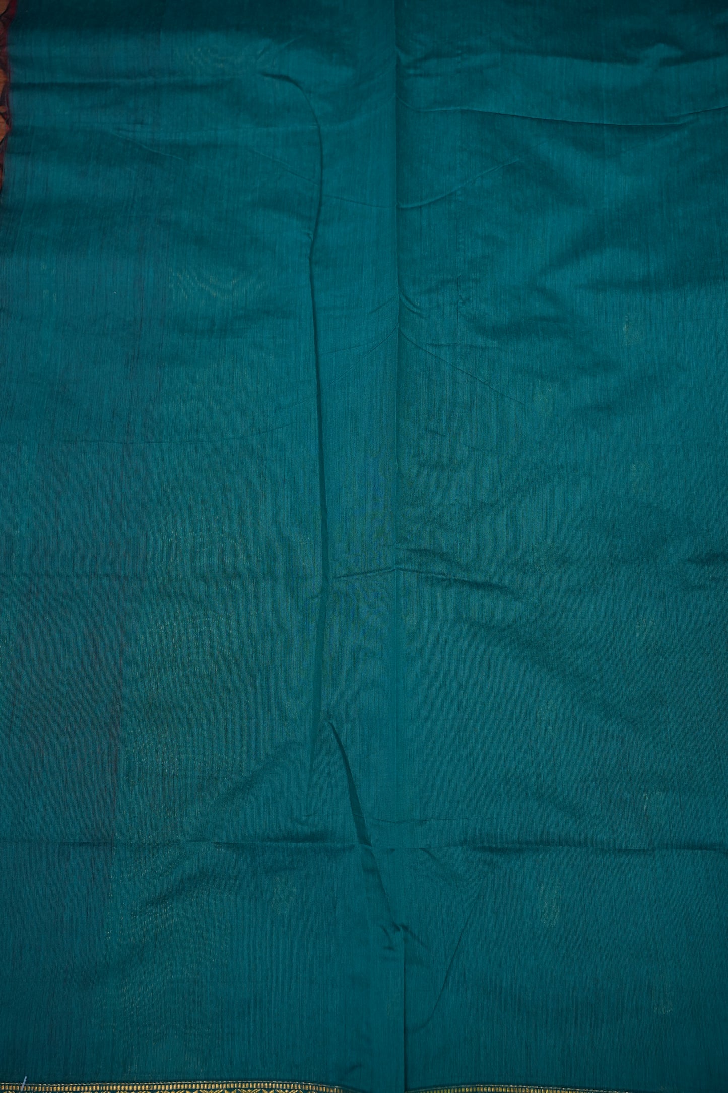 Maheshwari Silk Cotton Saree | Red with Turquoise Blue