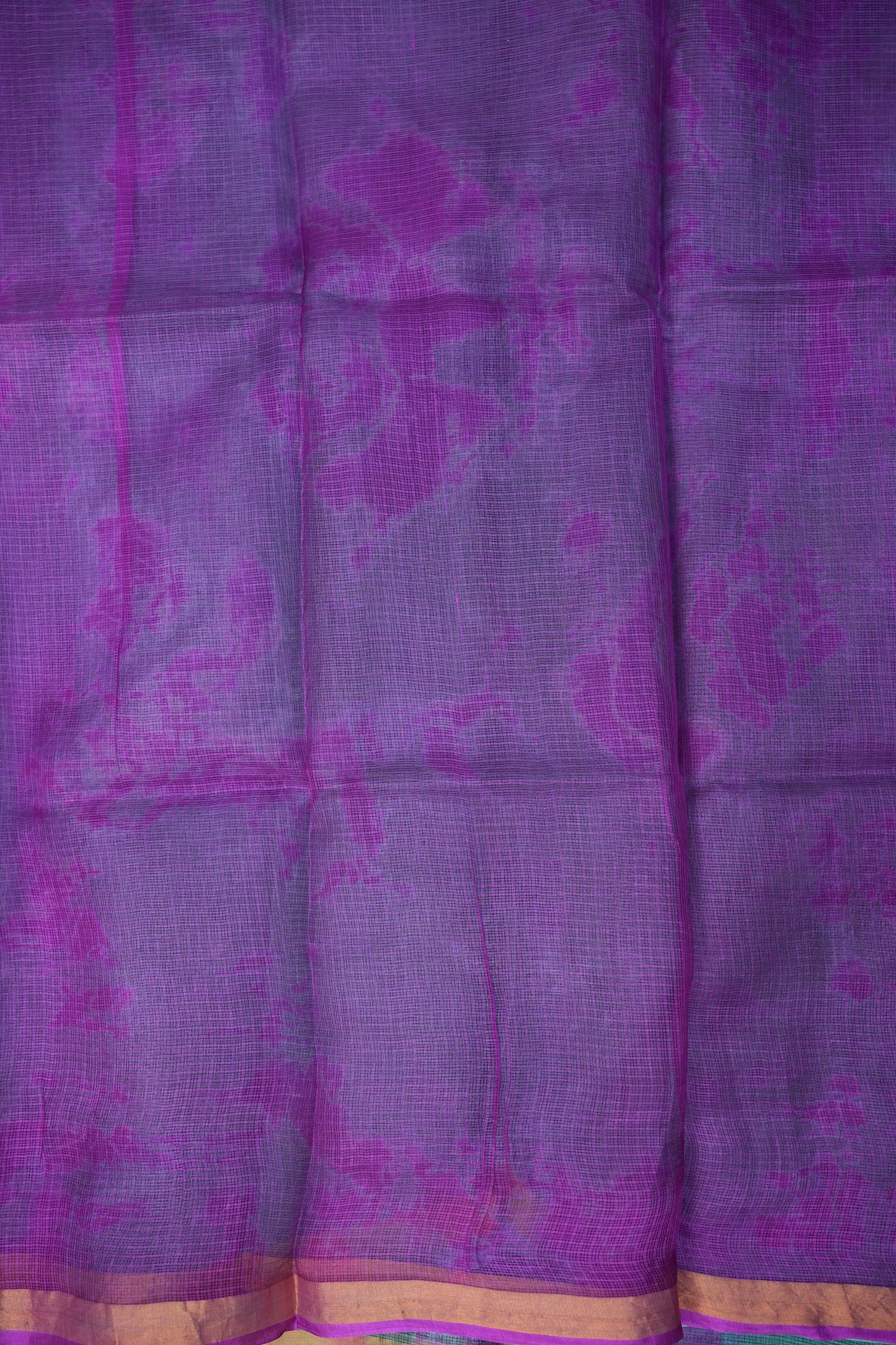 Silk Kota Shibori Tie & Dye Saree - Blue and Pink
