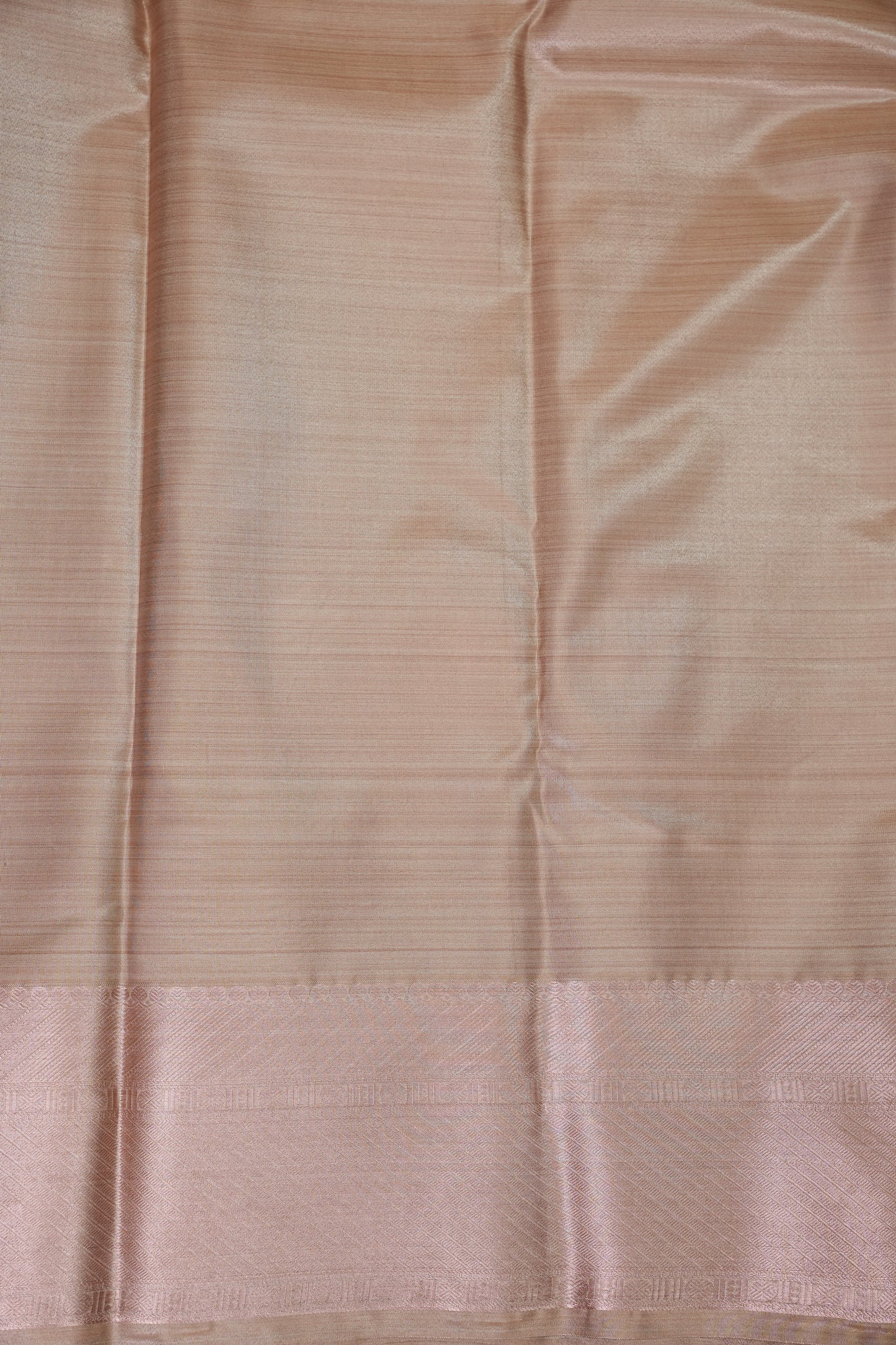Digital Printed Semi Silk Saree - Peach Beige with Rust
