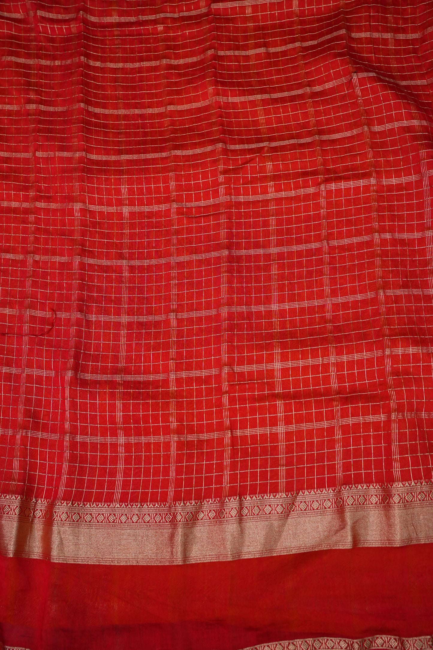 Soft Chanderi Silk Cotton Saree – Red