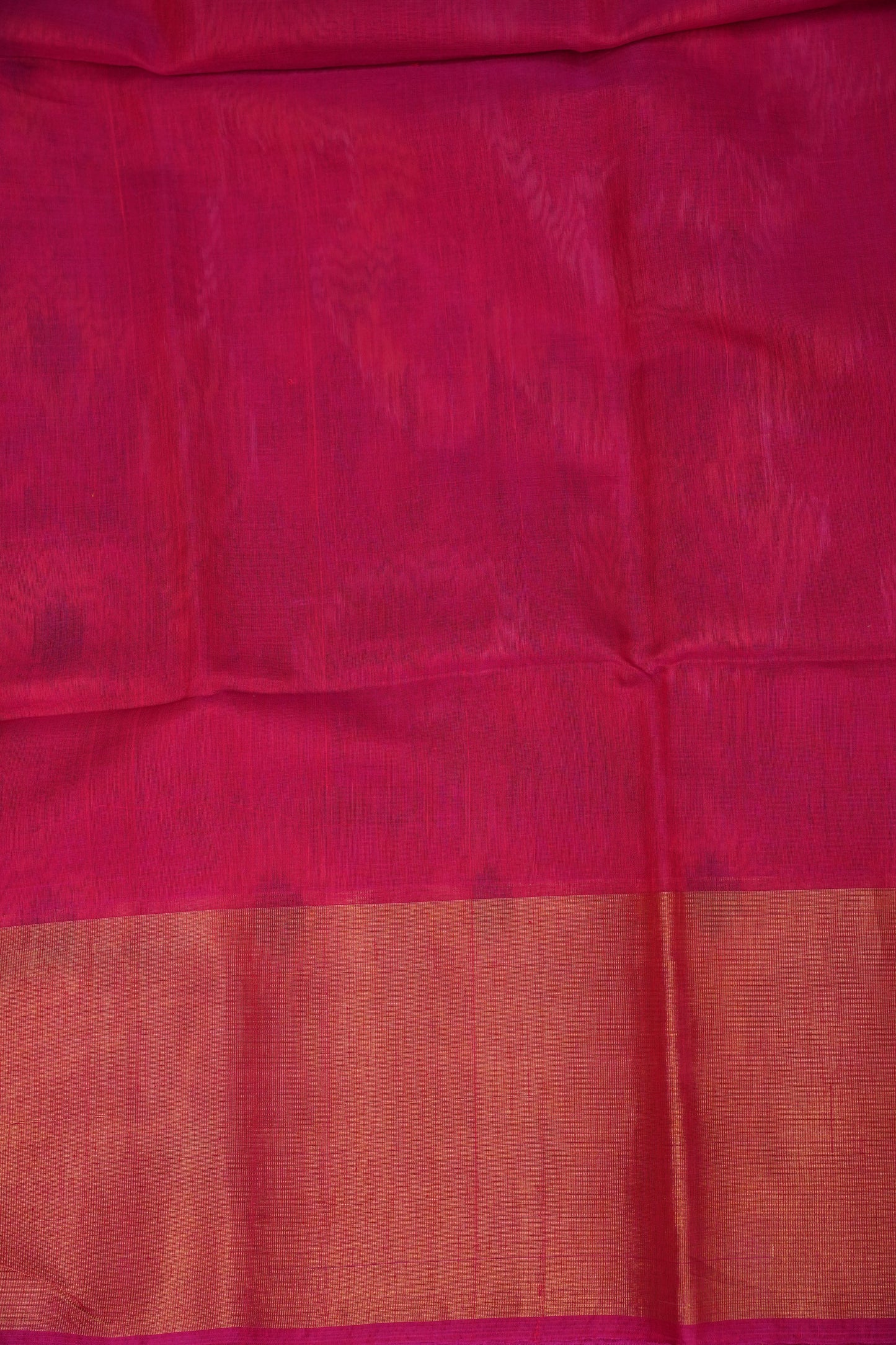 Pure Ikkat Silk Cotton Saree - Mustard & Grey with Pink