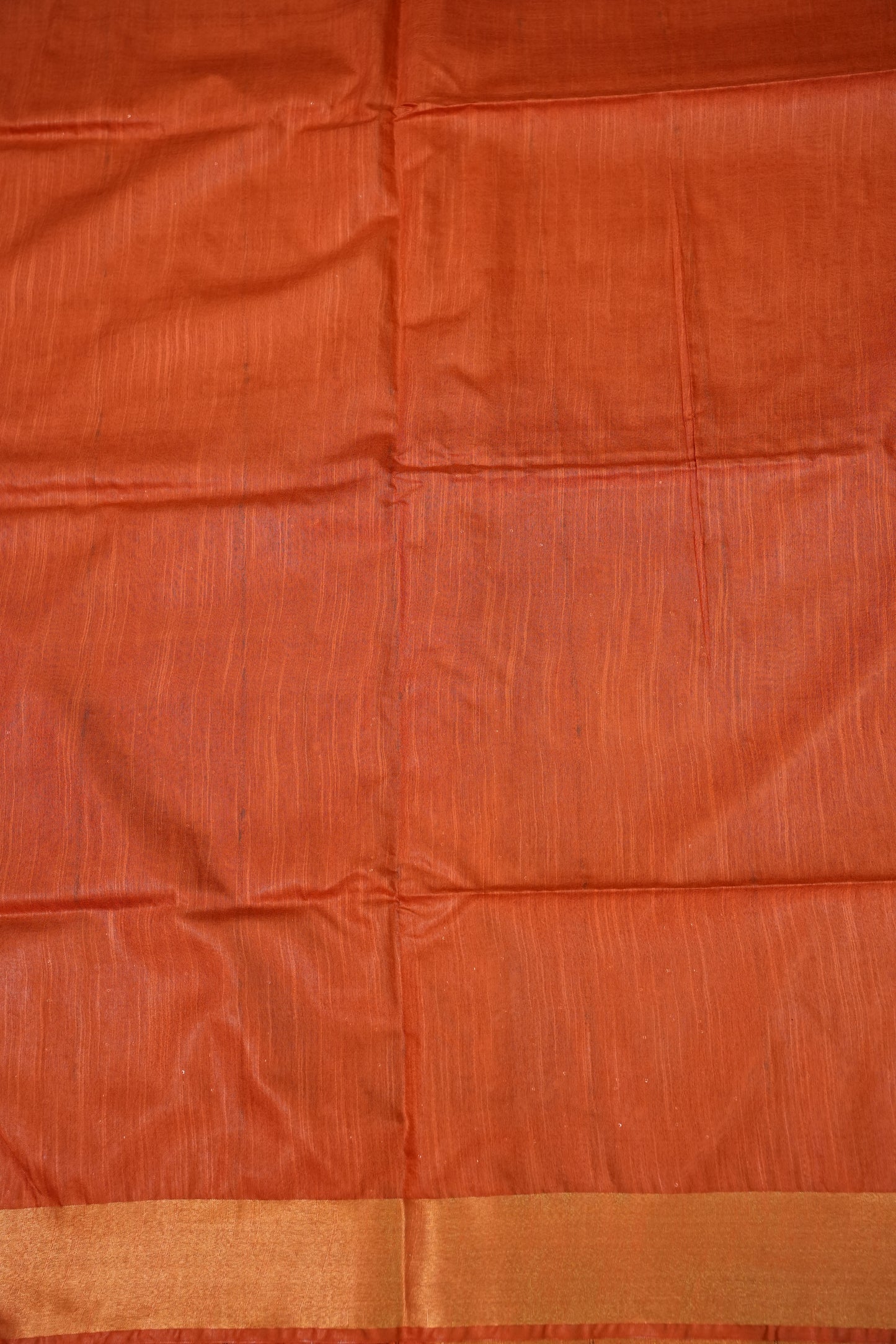 Semi Tussar Staple Saree – Rust