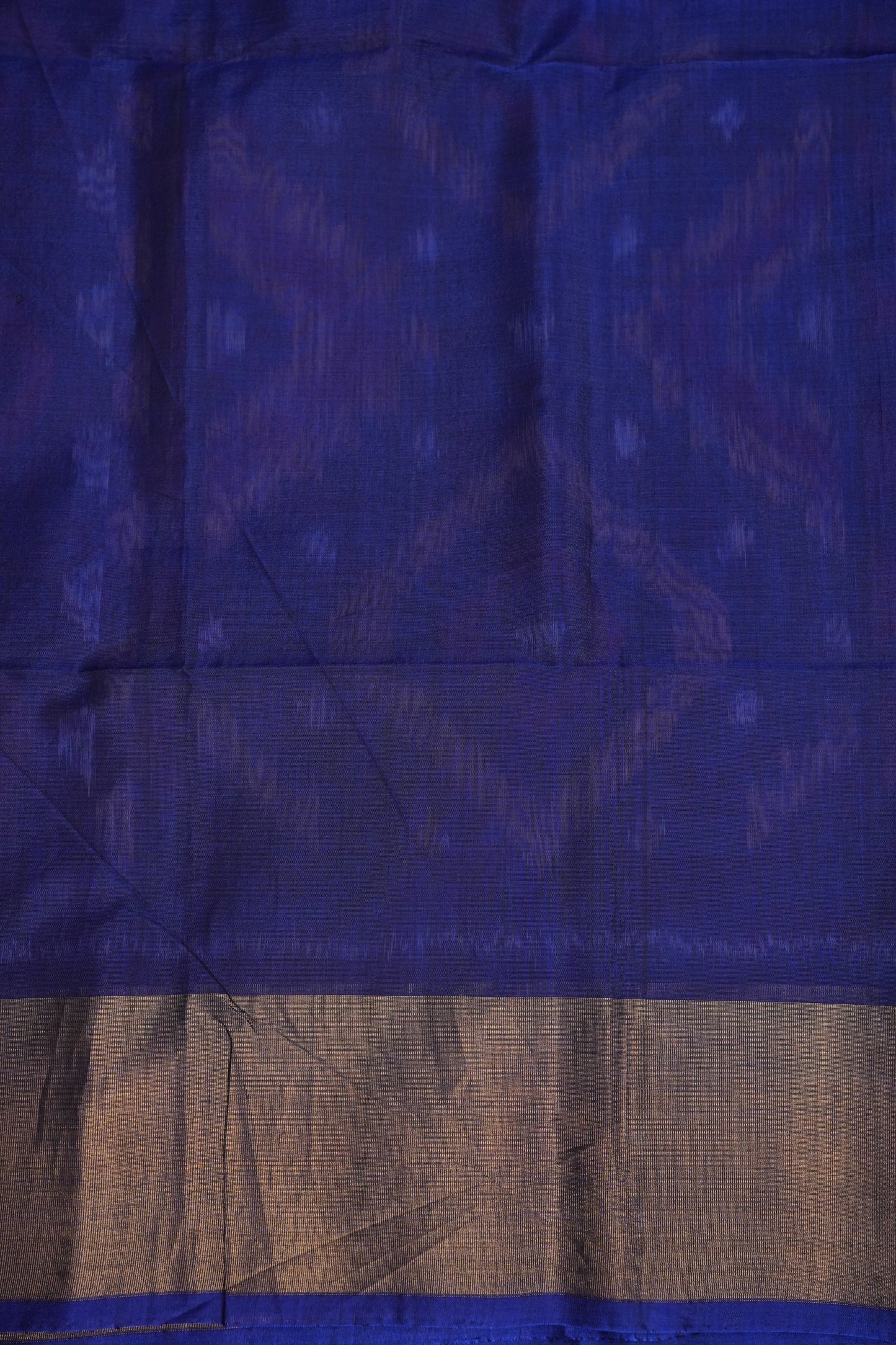Pure Ikkat Silk Cotton Saree - Red & Royal Blue