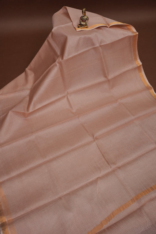 Silk Kota Multicolor Saree - Dusty Nude Shade
