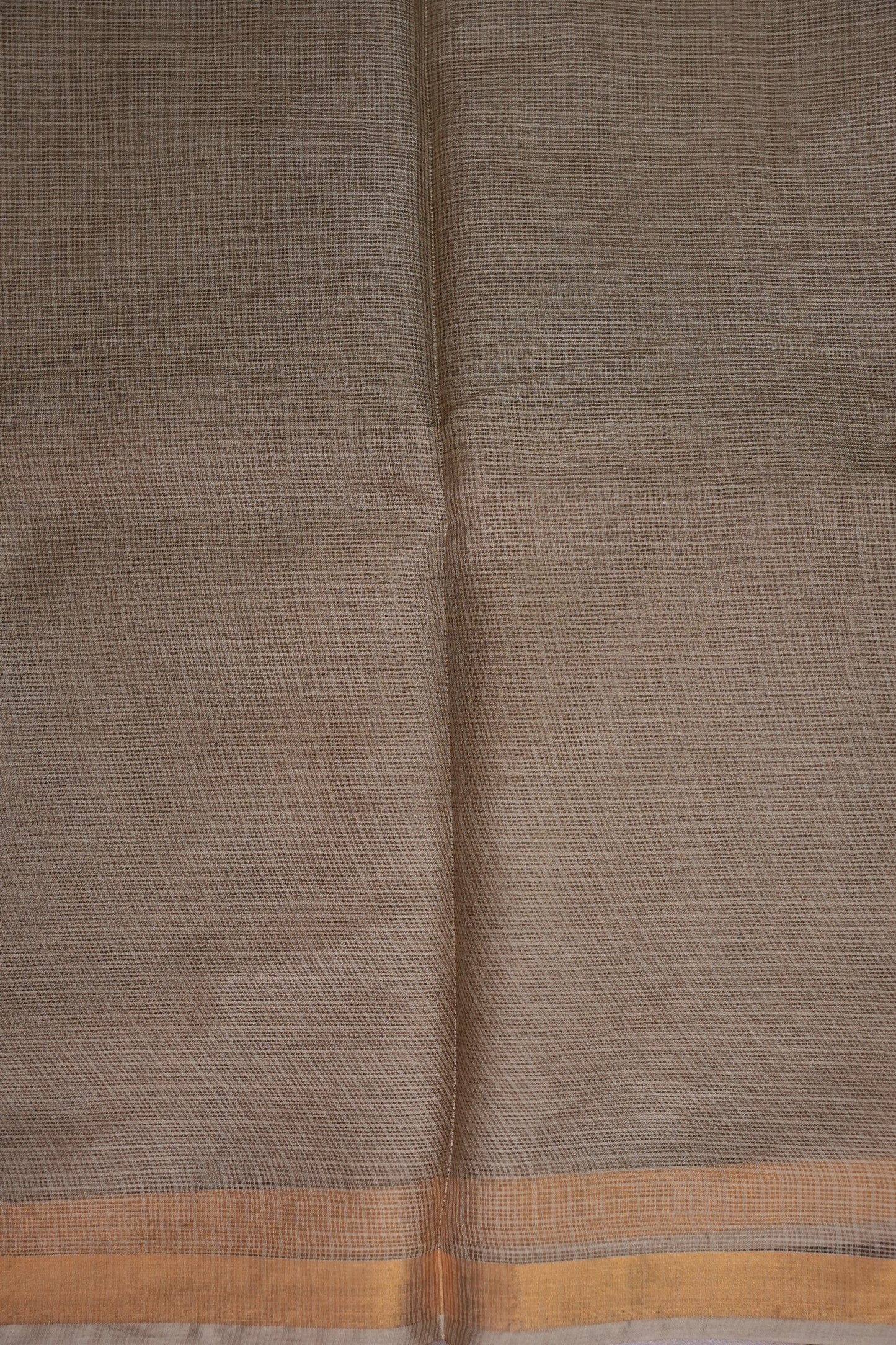 Silk Kota Plain Saree - Sand Beige