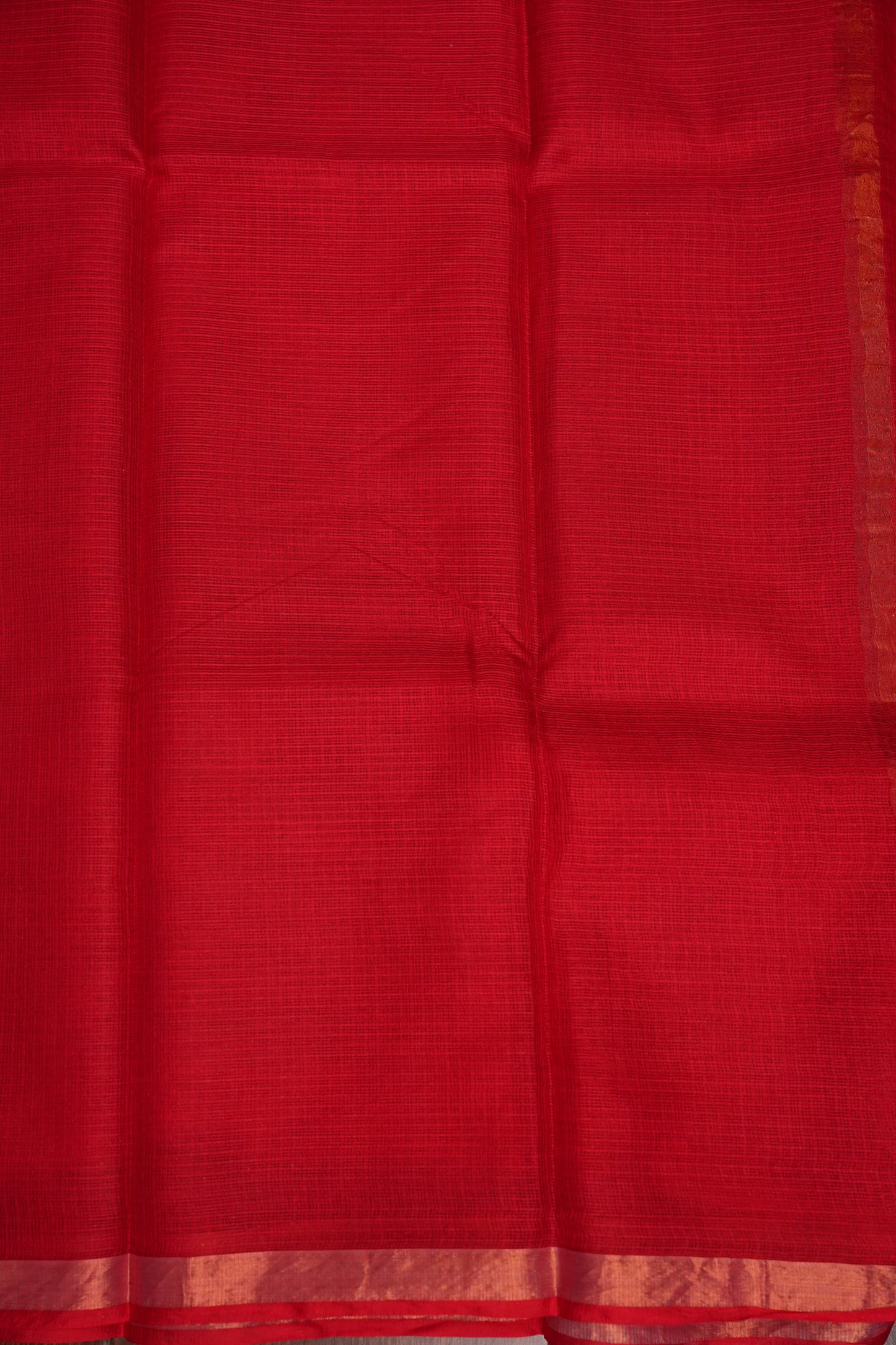 Silk Kota Plain Saree - Red