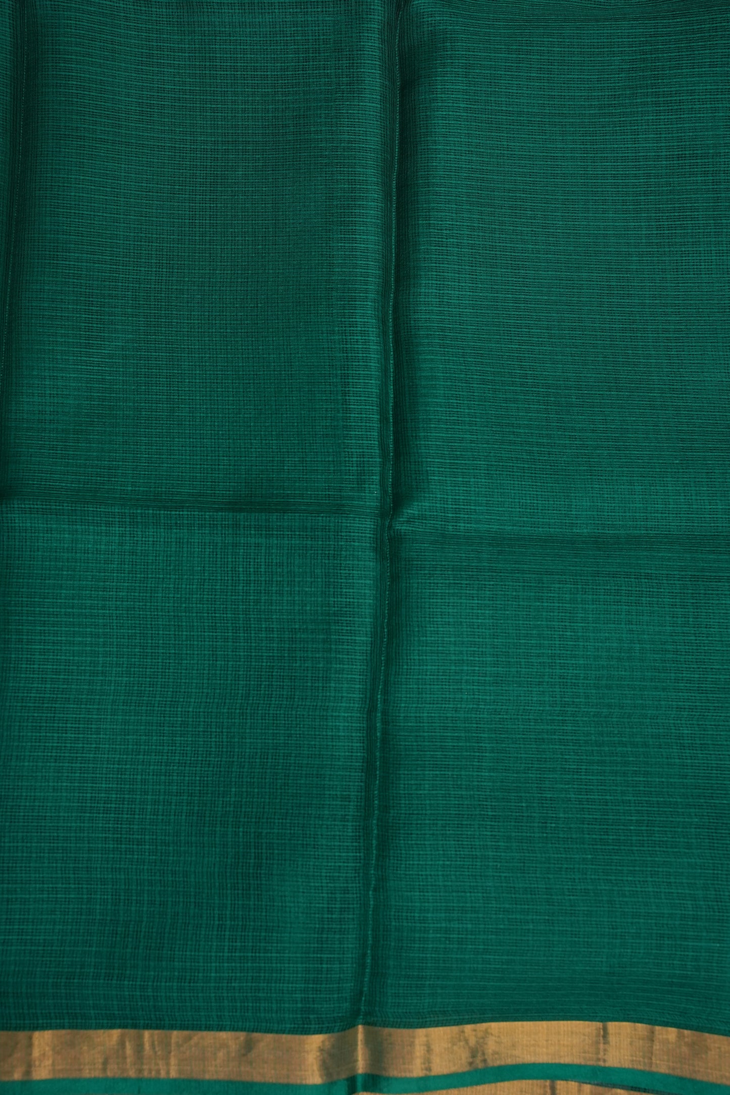 Silk Kota Plain Saree - Teal Green