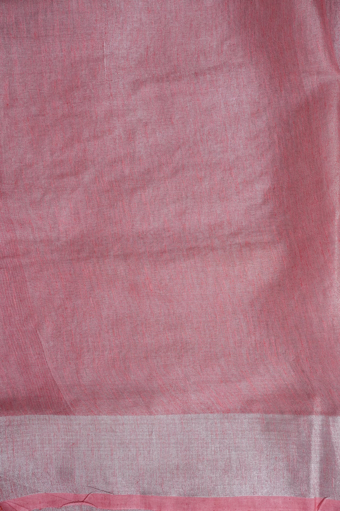 Hand Embroidered Pure Tissue Linen Silk Saree - Blush Pink
