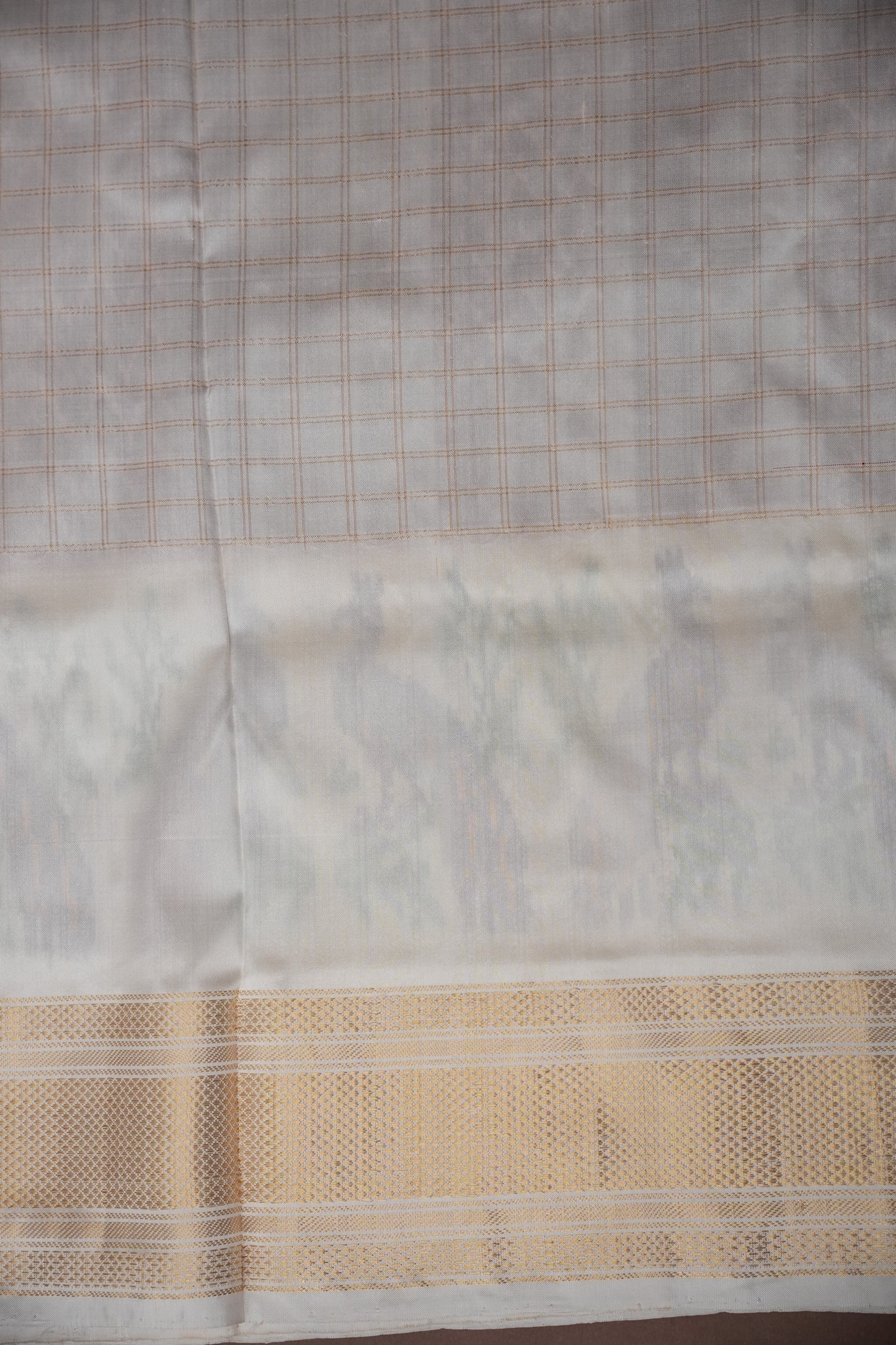 Pure Ikkat Soft Silk Saree - Ivory & Wine