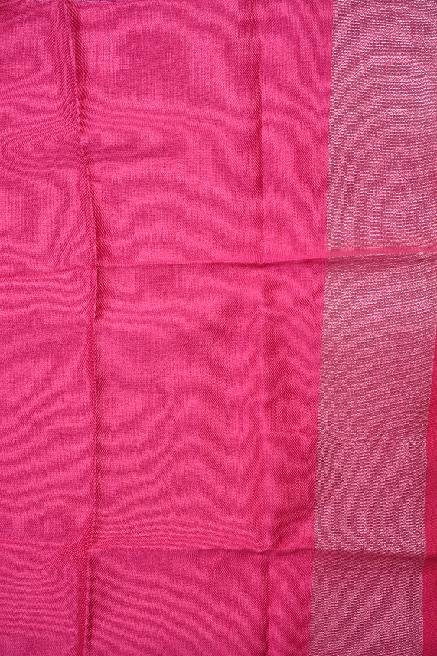 Pure Linen Saree – Sunshine Yellow with Silver Zari & Pink Accents