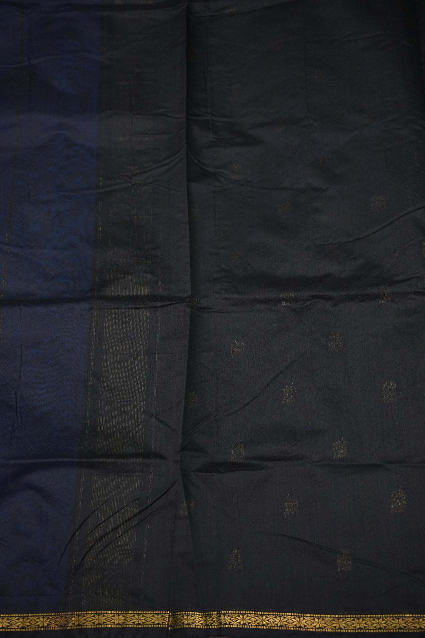 Maheshwari Silk Cotton Saree|Blue and Black