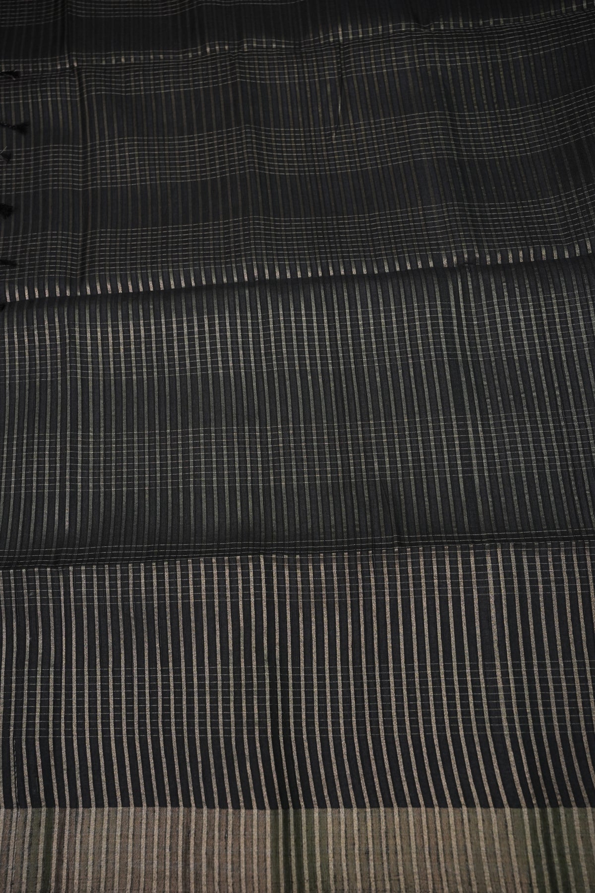 Semi Tussar Linen Silk Saree – Black