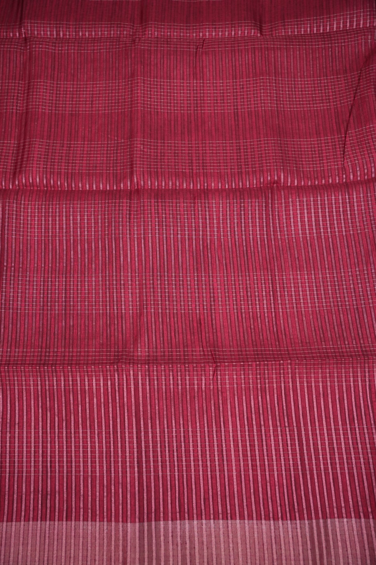 Semi Tussar Linen Silk Saree – Dark Pink