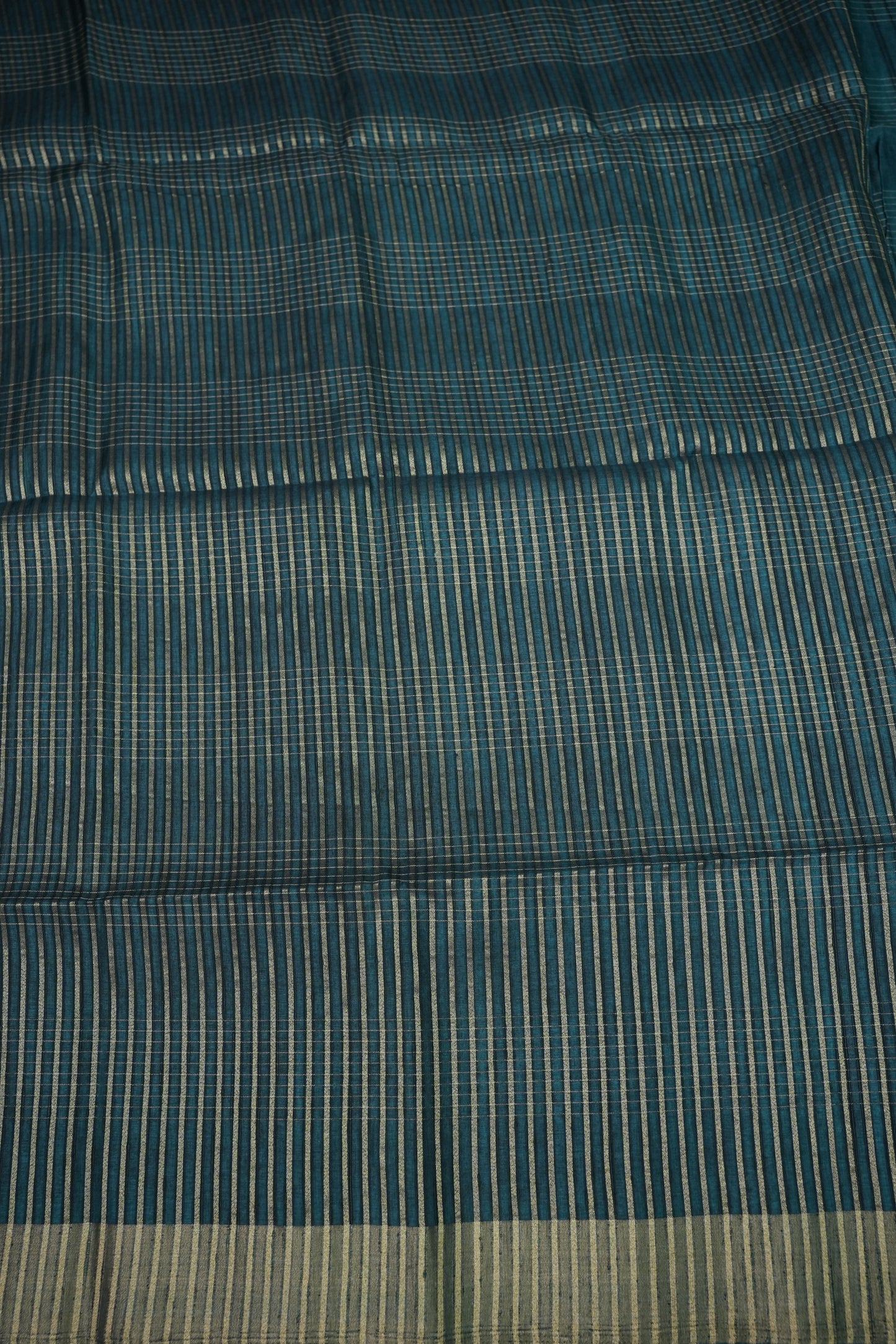 Semi Tussar Linen Silk Saree – Teal