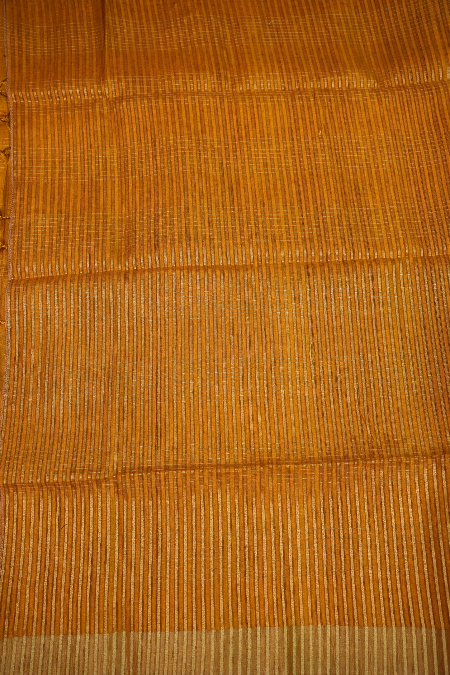 Semi Tussar Linen Silk Saree – Mustard Yellow