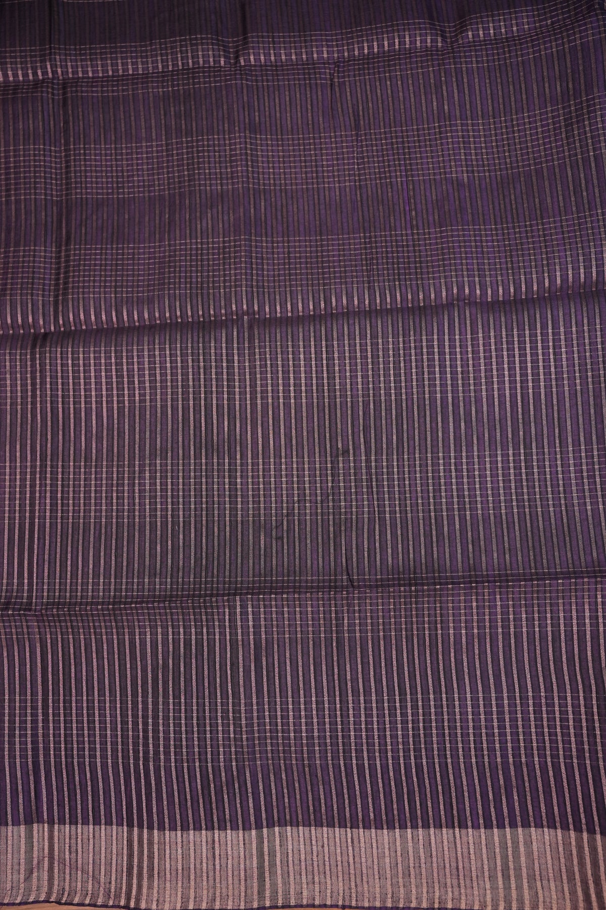Semi Tussar Linen Silk Saree – Purple