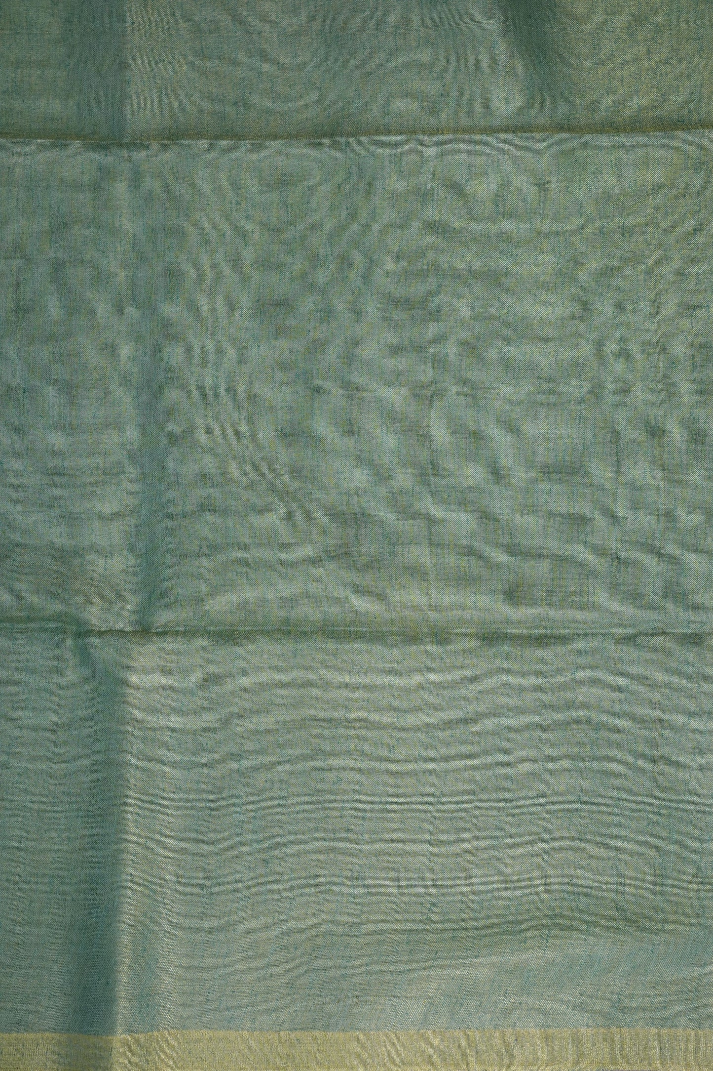 Sage Green & Olive Gold Tissue Linen Saree
