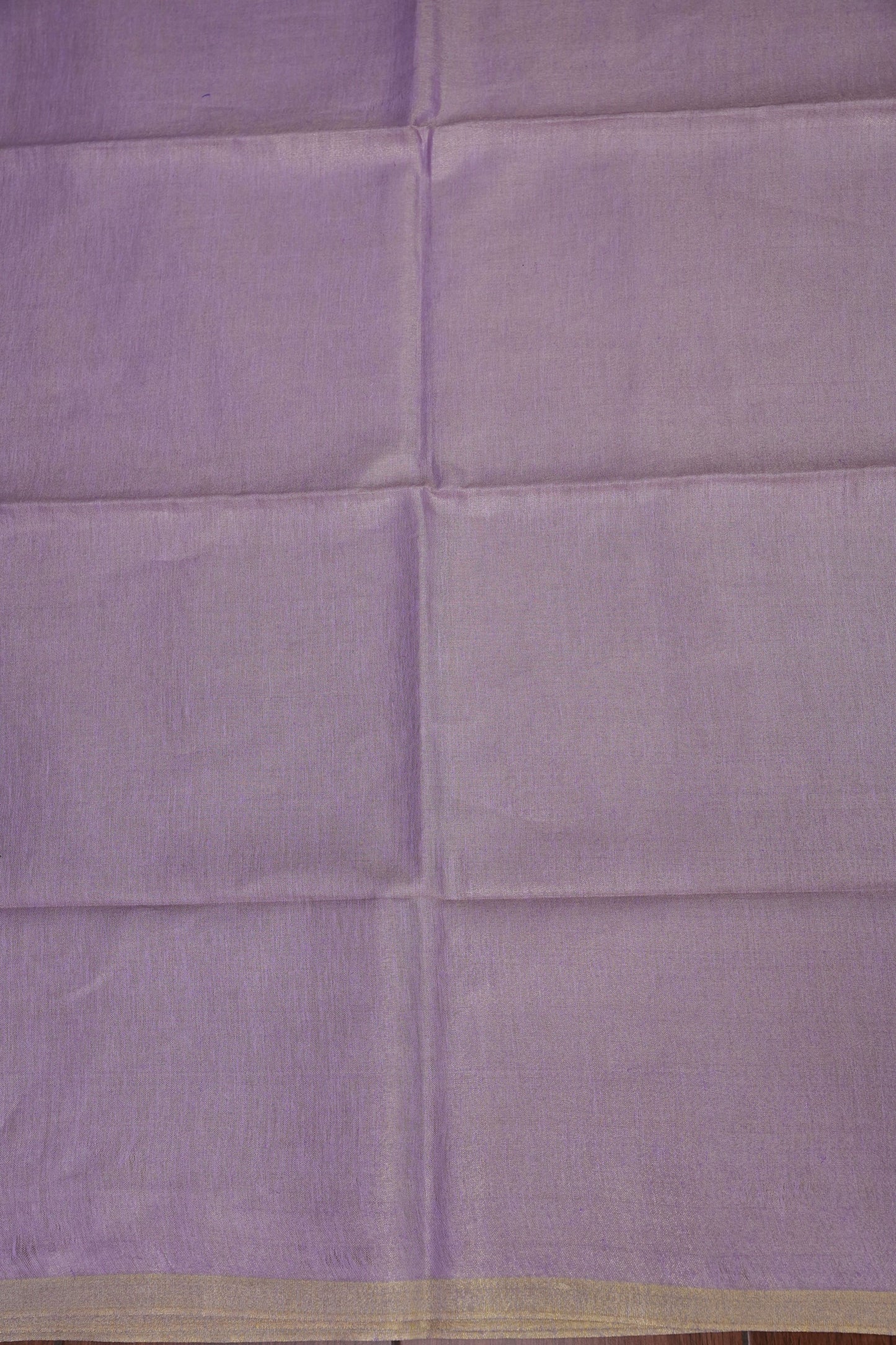 Soft Lilac Purple & Champagne Gold Tissue Linen Saree