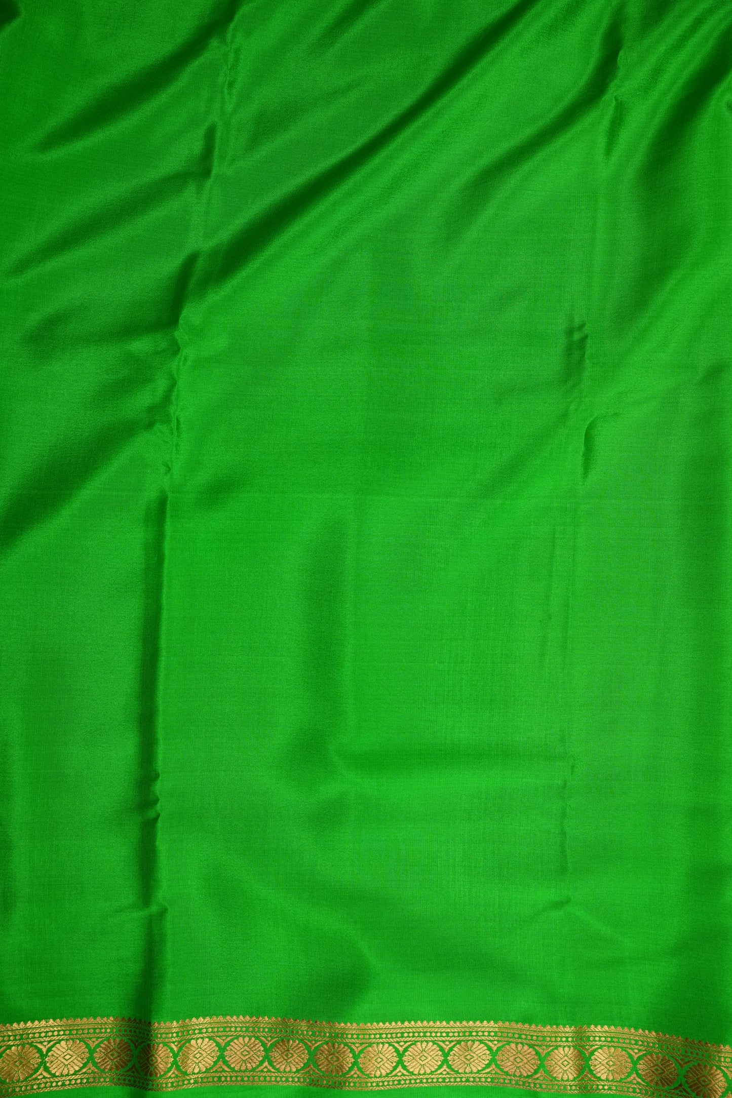 Shibori Tie & Dye Pure Crepe Mysore Silk Saree - Leaf Green