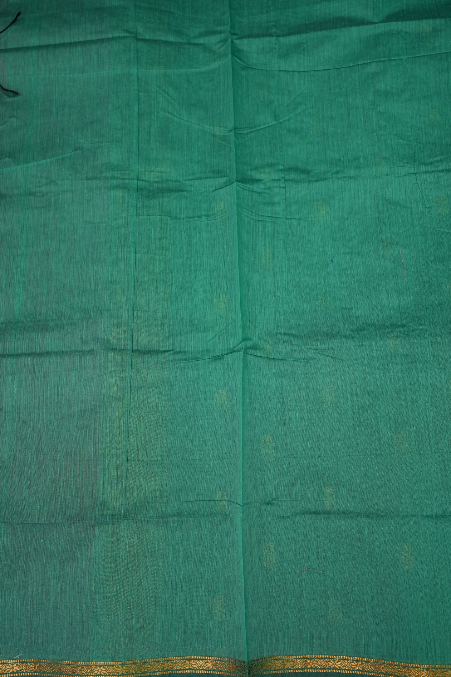 Semi Maheshwari Silk Cotton Saree – Mauve Pink & Teal Green with Gold Zari Buttas