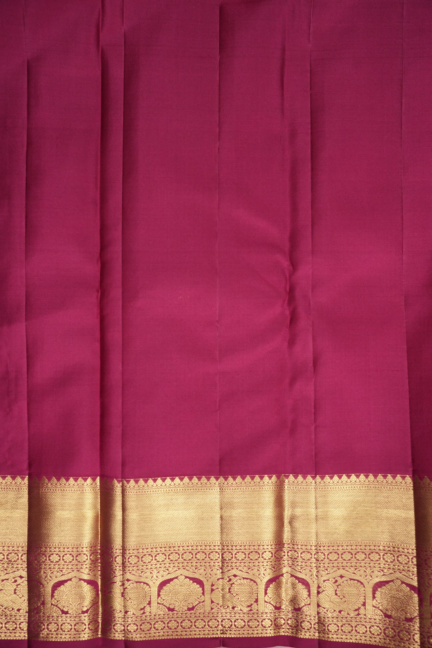 Bridal Deep Magenta & Gold Zari Pure Kanchipuram Silk Saree|Silk Mark Certified