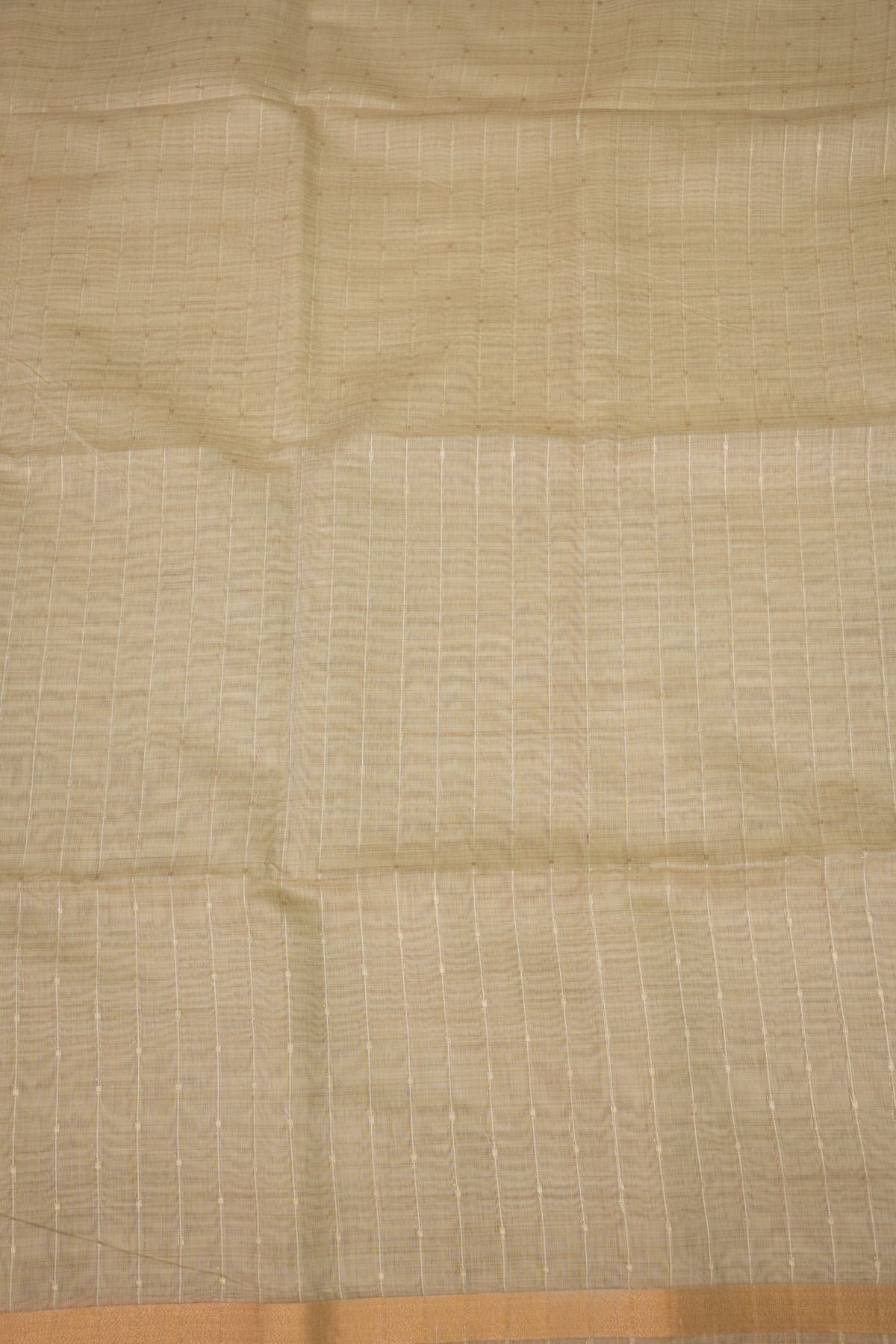 Khaddi Cotton Saree with Paithani-Inspired Border – Ivory