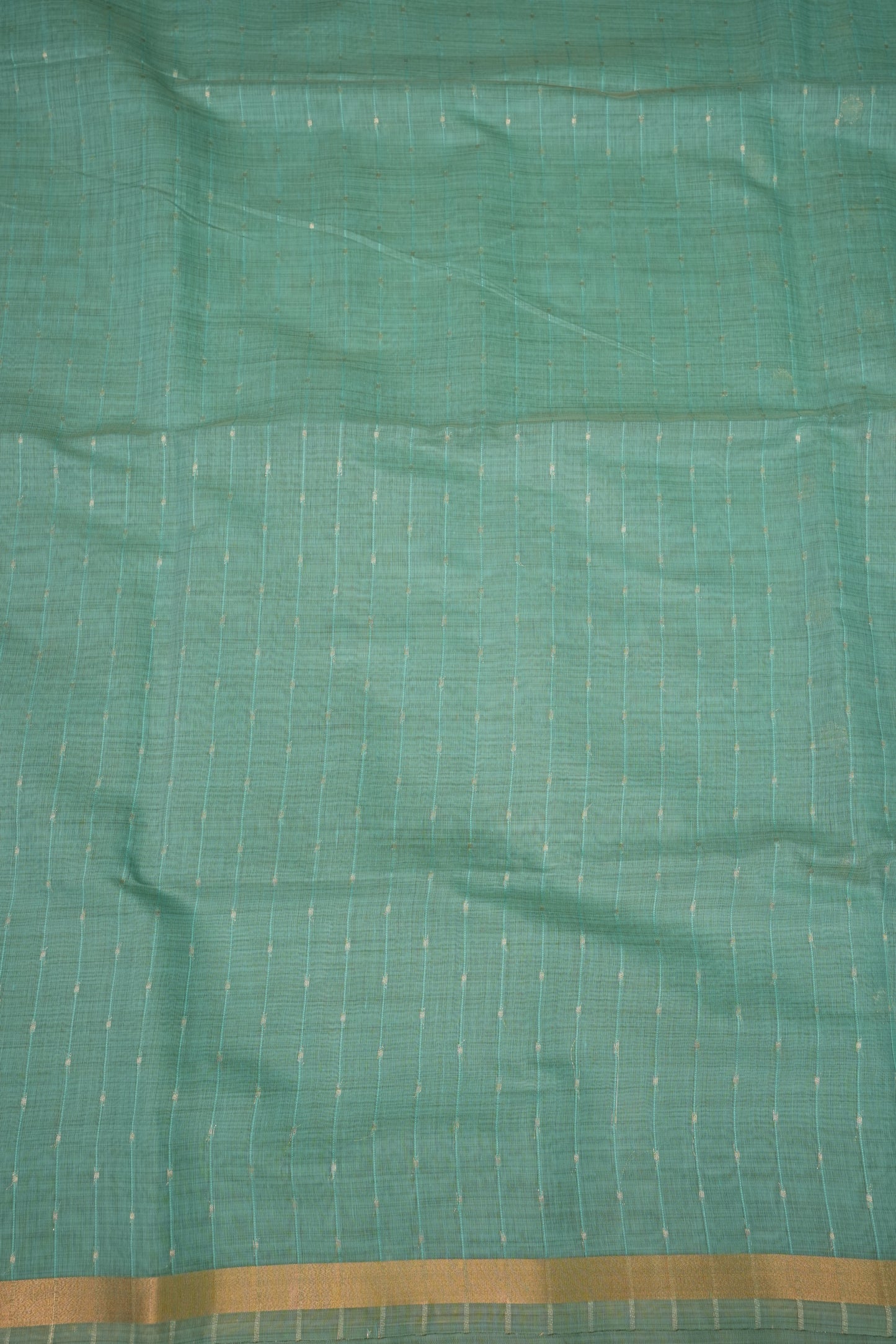 Khaddi Cotton Saree with Paithani-Inspired Border – Aqua Blue
